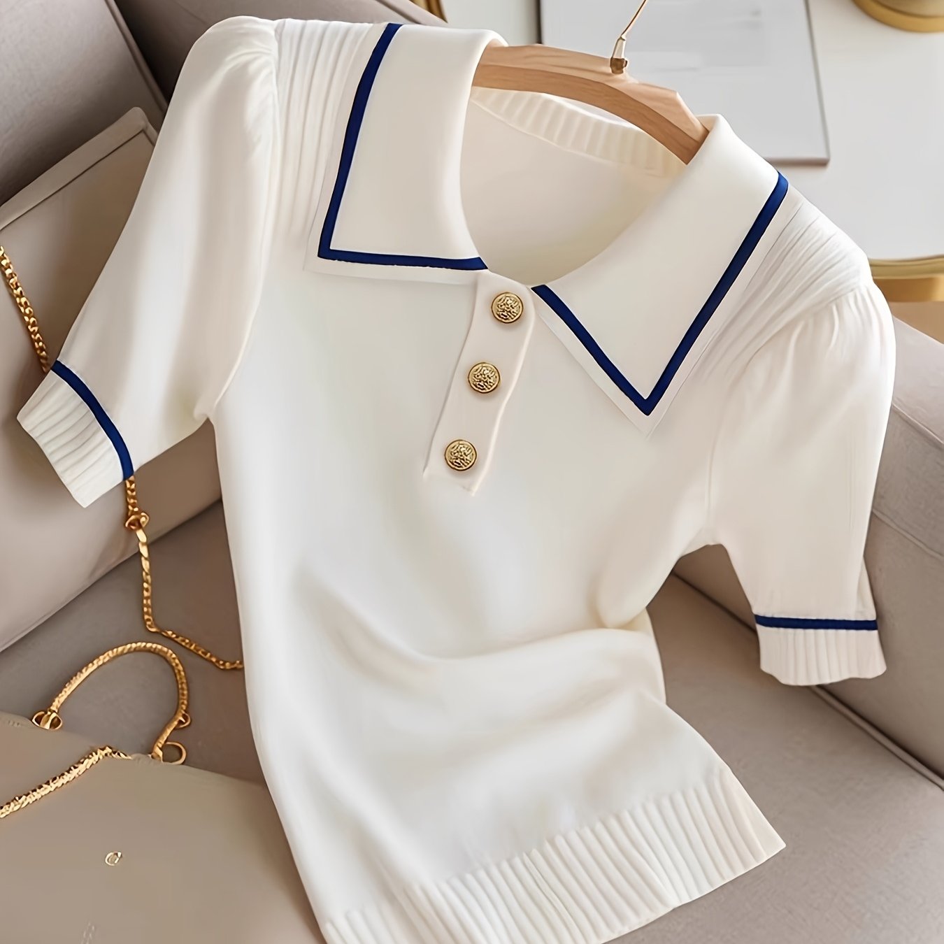 WL Atelier | Elegant Short-Sleeve Button-Up Collared Shirt