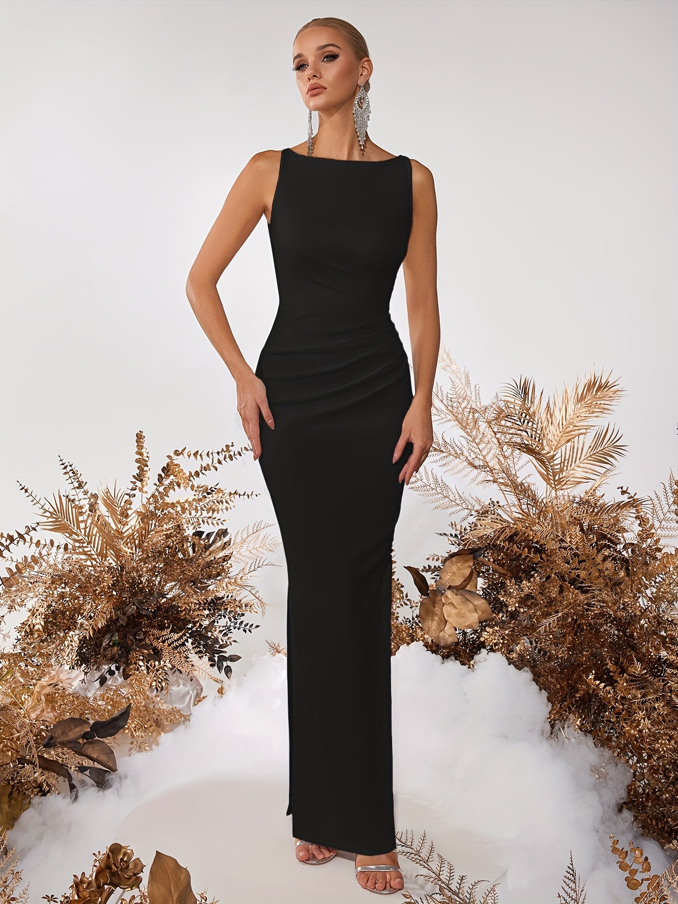 WL Atelier | Elegant One-Shoulder Slit Evening Dress