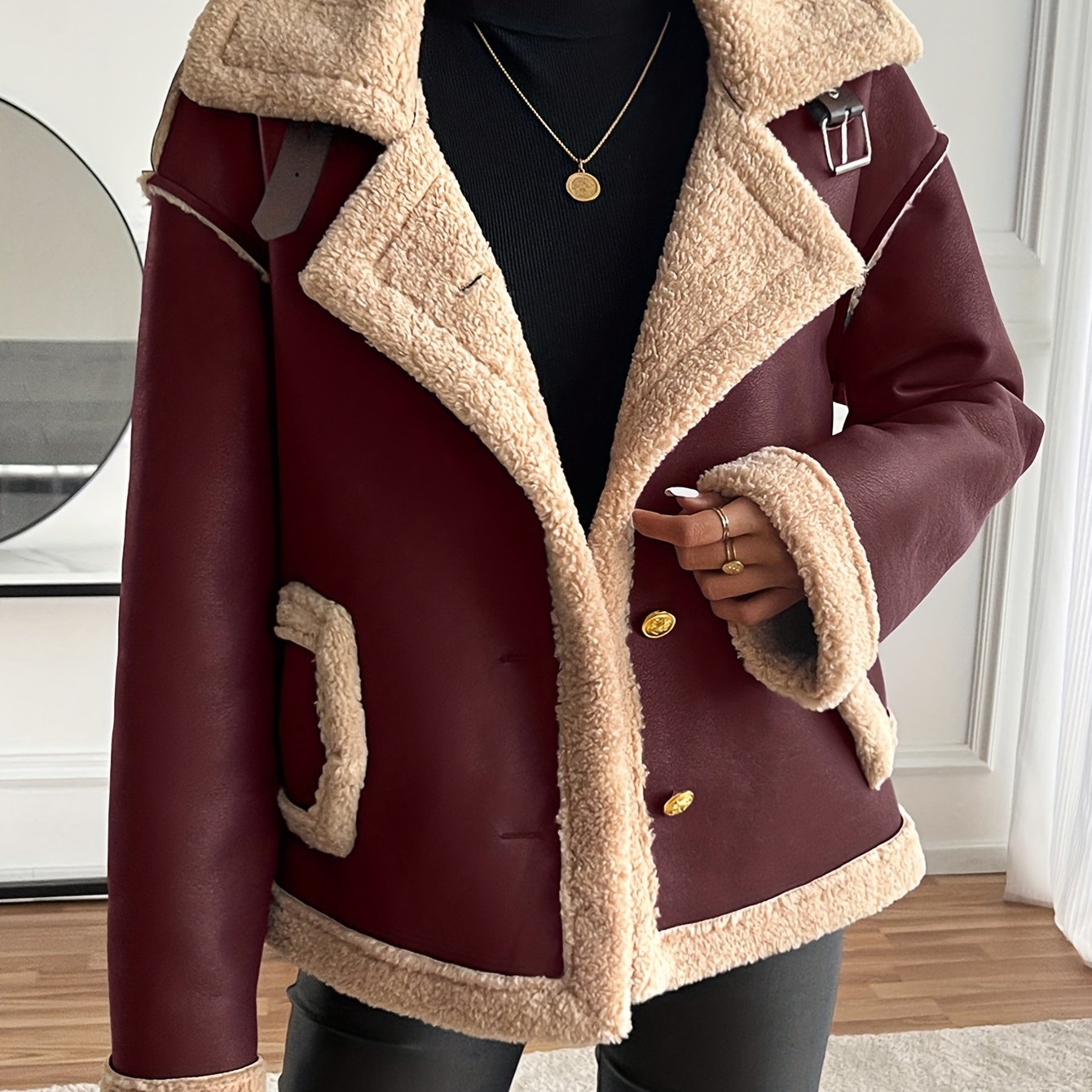 WL Atelier | Elegant Faux Fur-Lined Motorcycle Jacket