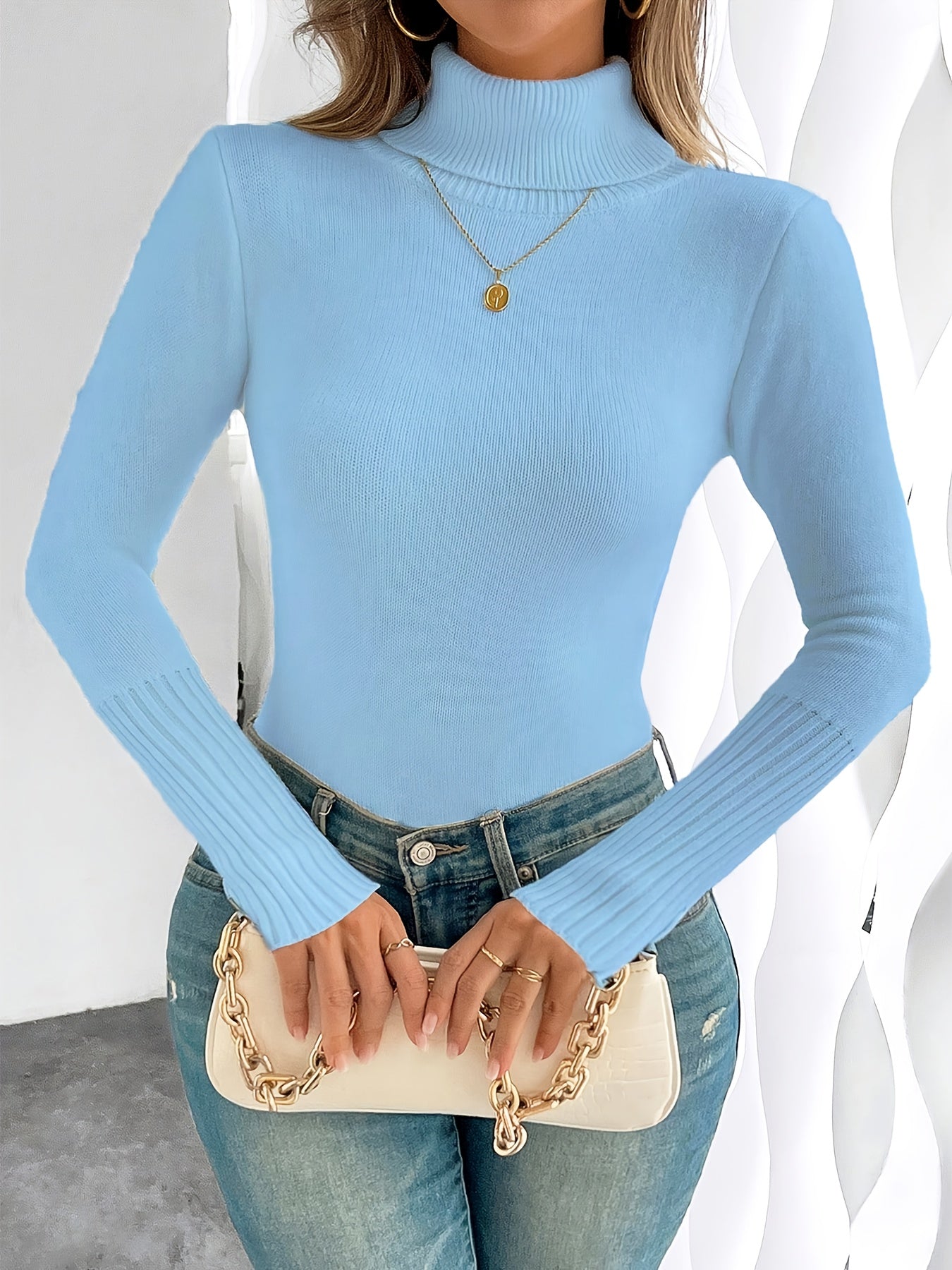 WL Atelier | Cozy Pink High-Neck Fleece-Lined Sweater