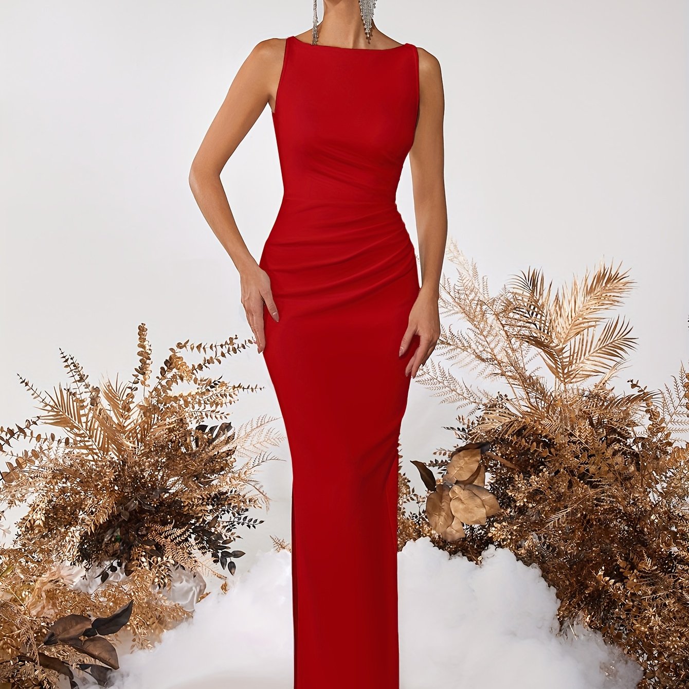 WL Atelier | Elegant One-Shoulder Slit Evening Dress