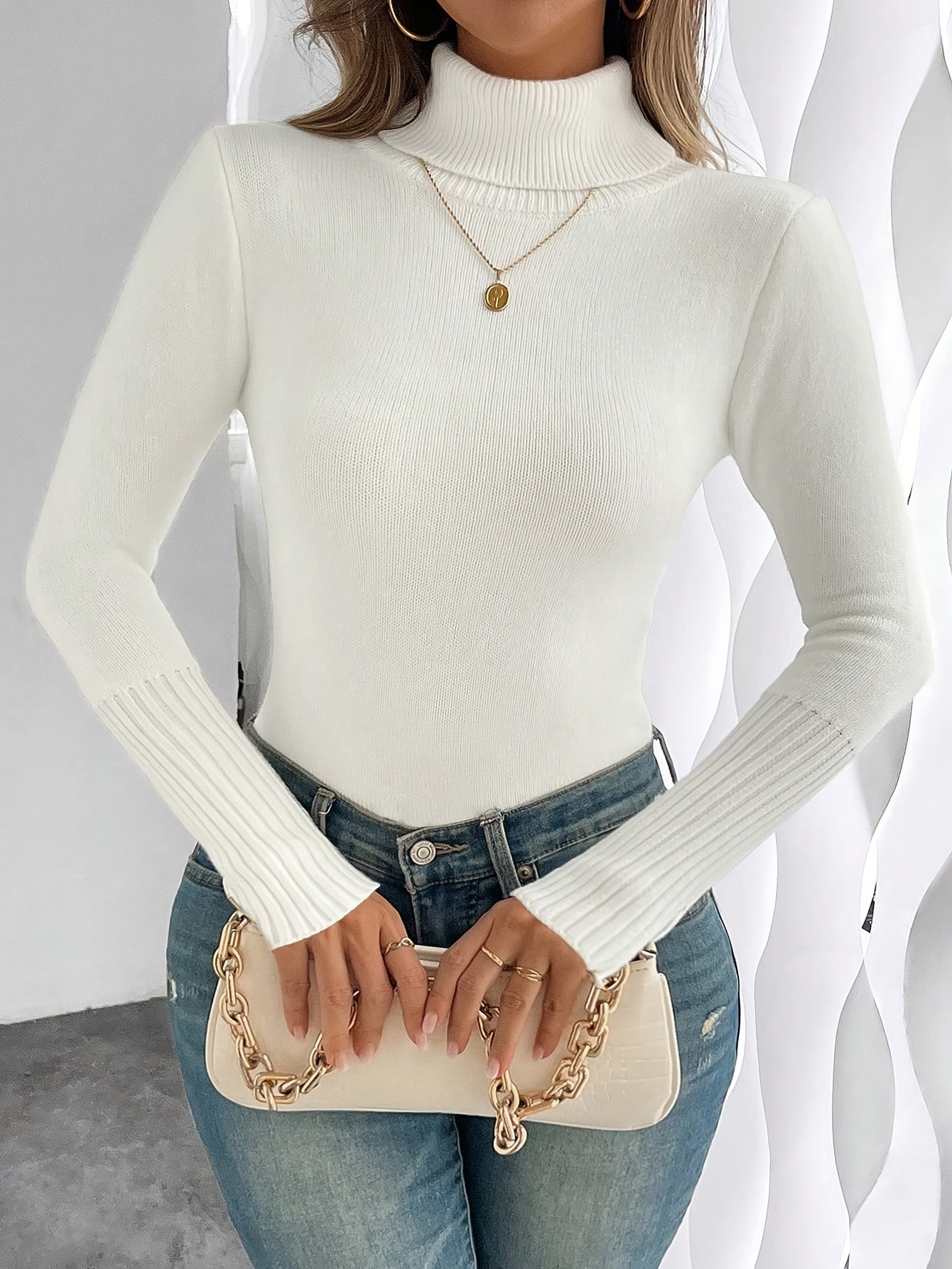 WL Atelier | Cozy Pink High-Neck Fleece-Lined Sweater