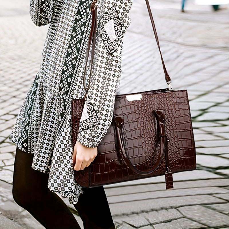 WL Atelier | Large Capacity Crocodile Pattern Tote Bag