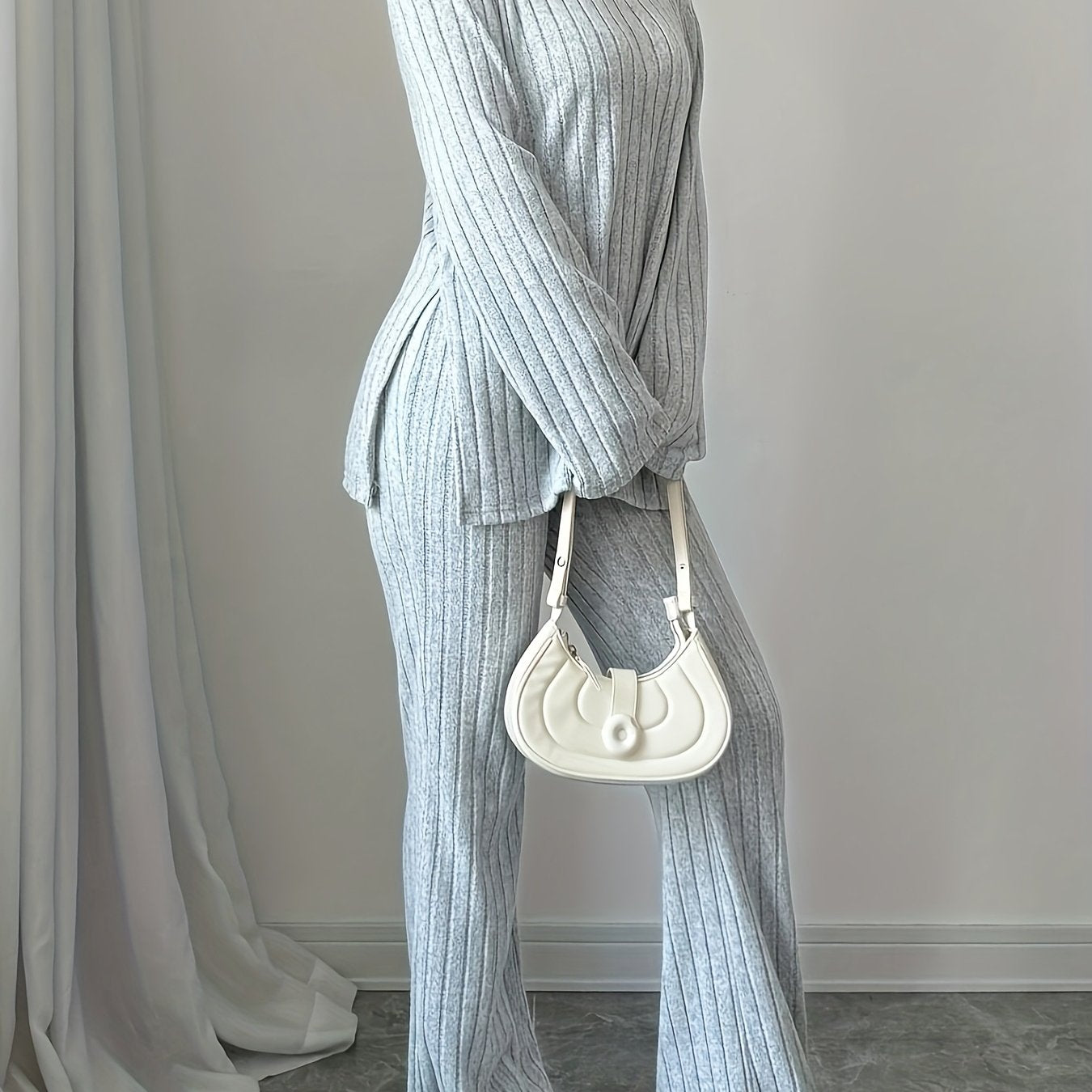 WL Atelier | 2025 Autumn/Winter Solid Color Stand Collar Two-Piece Set