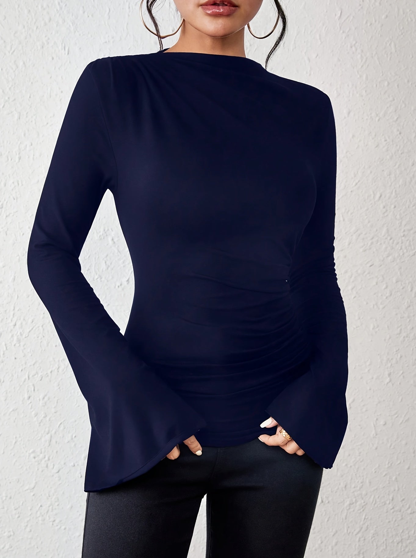 WL Atelier | Elegant Long-Sleeve Ruched Bust Top