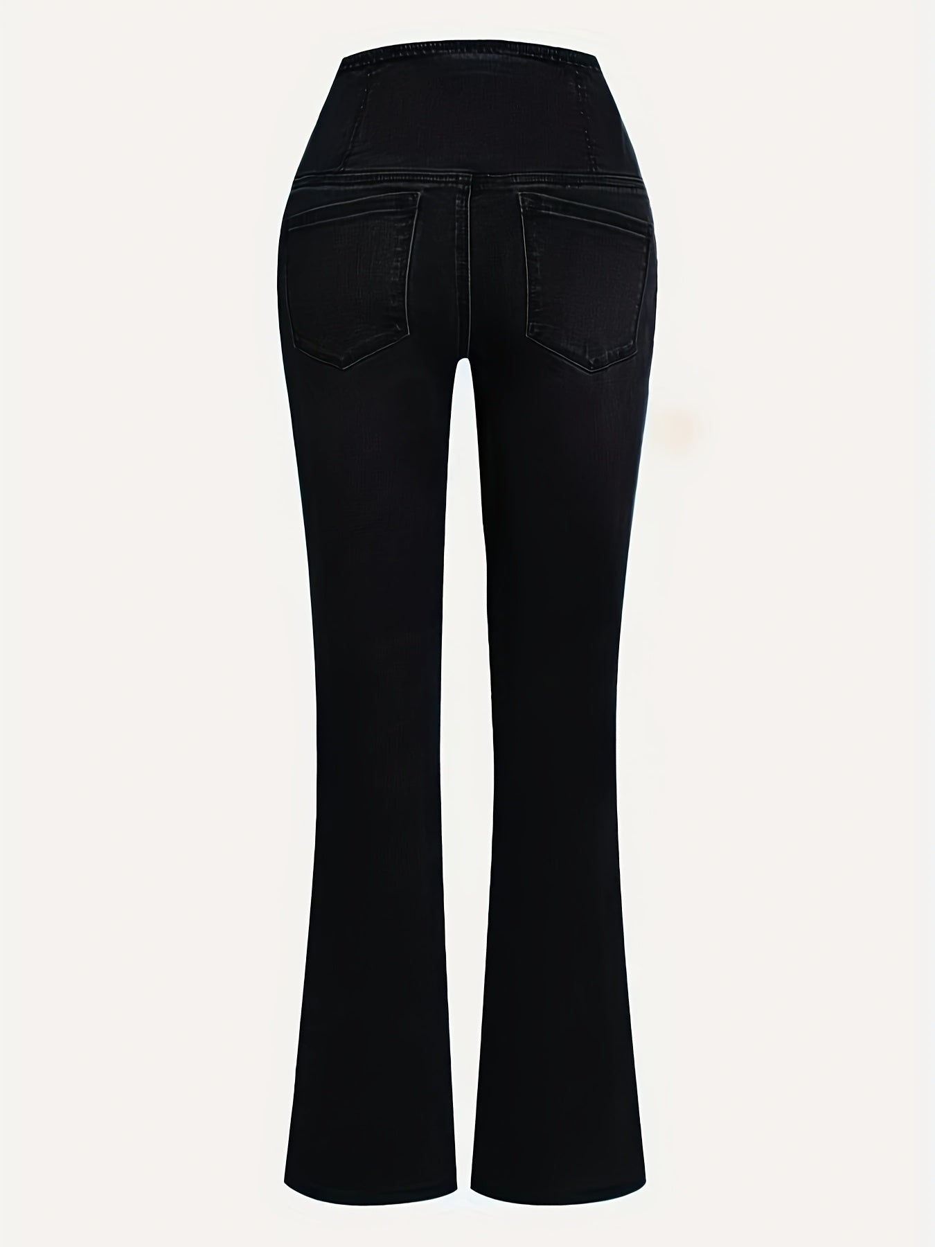 WL Atelier | Elegant High-Waist Black Flare Jeans with Cross-Front Detail