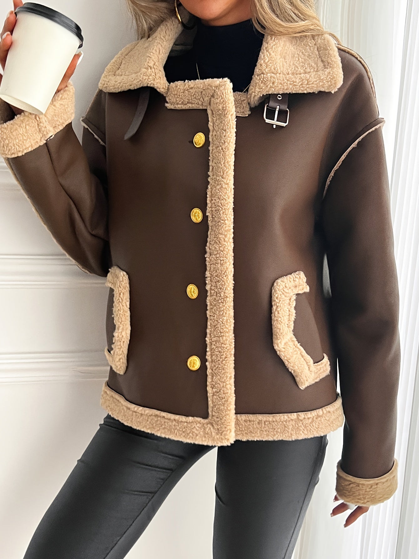 WL Atelier | Elegant Faux Fur-Lined Motorcycle Jacket