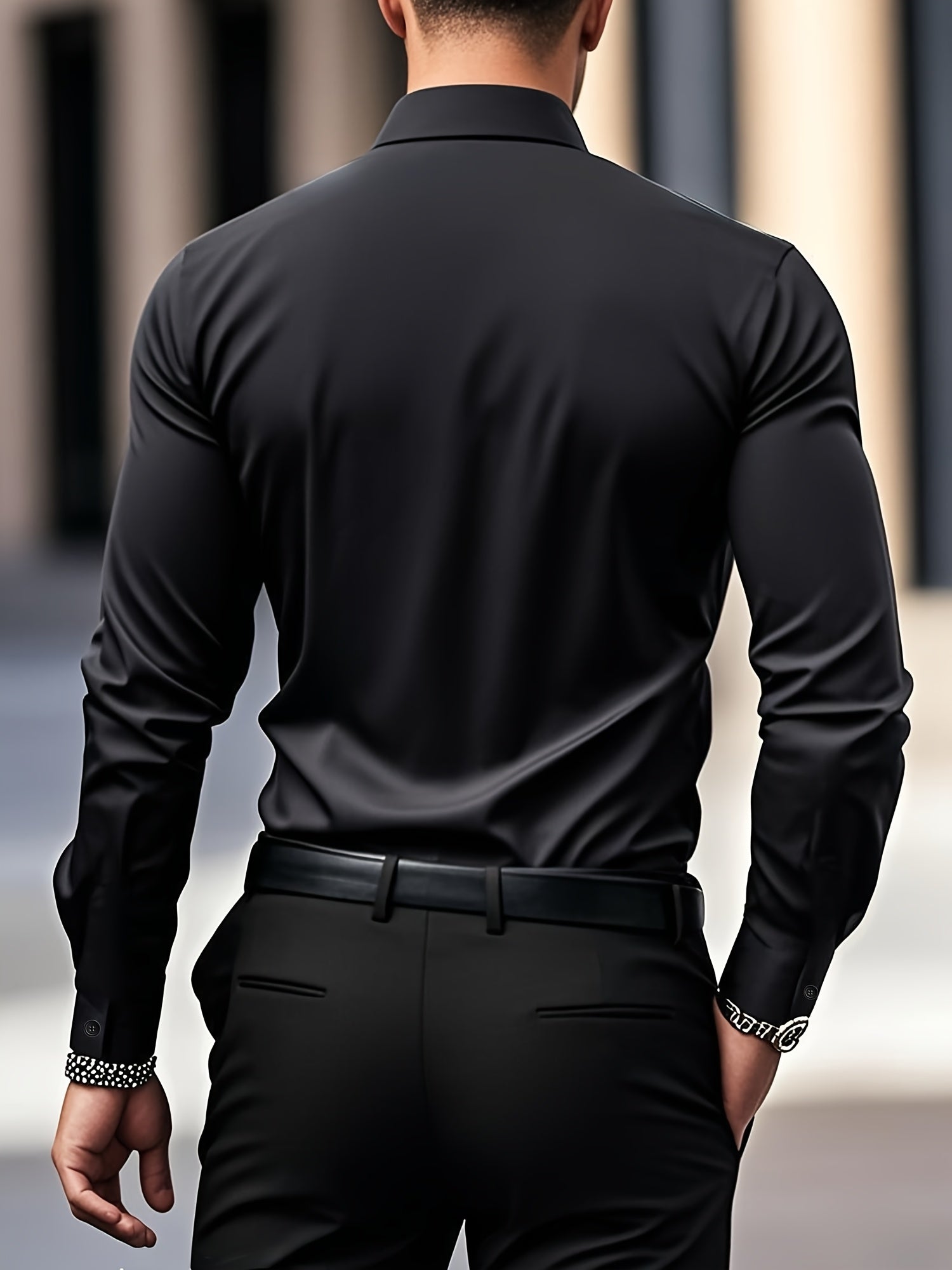 WL Atelier Men | Classic Solid Color Long-Sleeve Dress Shirt