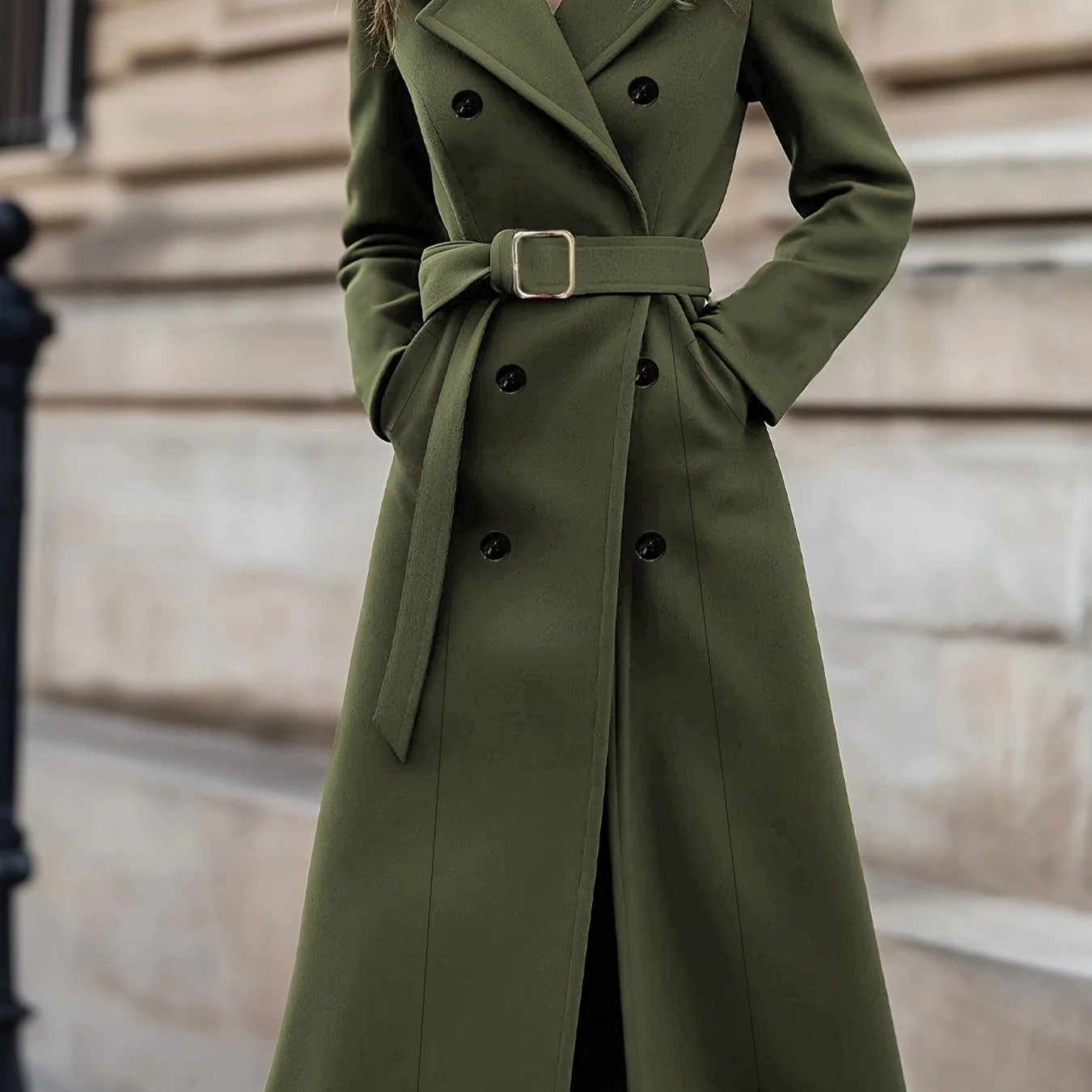 WL Atelier | Elegant Double-Breasted Belted Coat