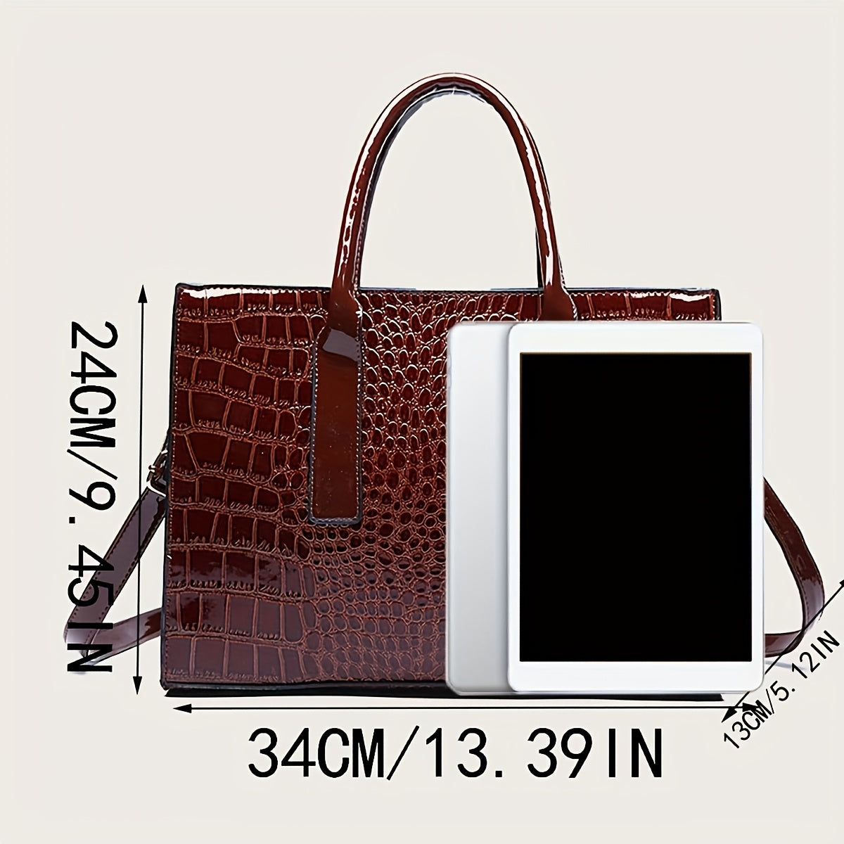 WL Atelier | Large Capacity Crocodile Pattern Tote Bag