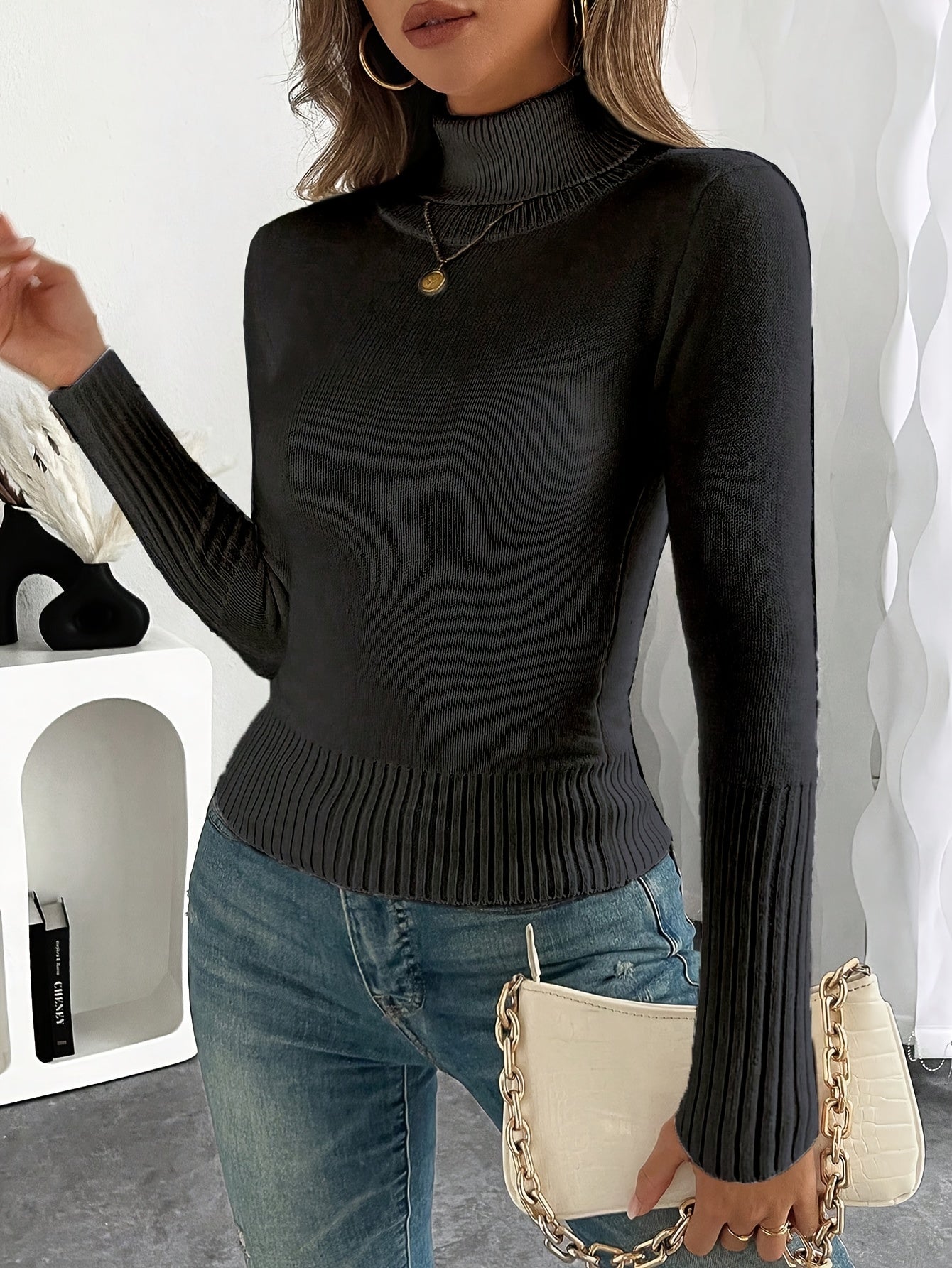 WL Atelier | Cozy Pink High-Neck Fleece-Lined Sweater