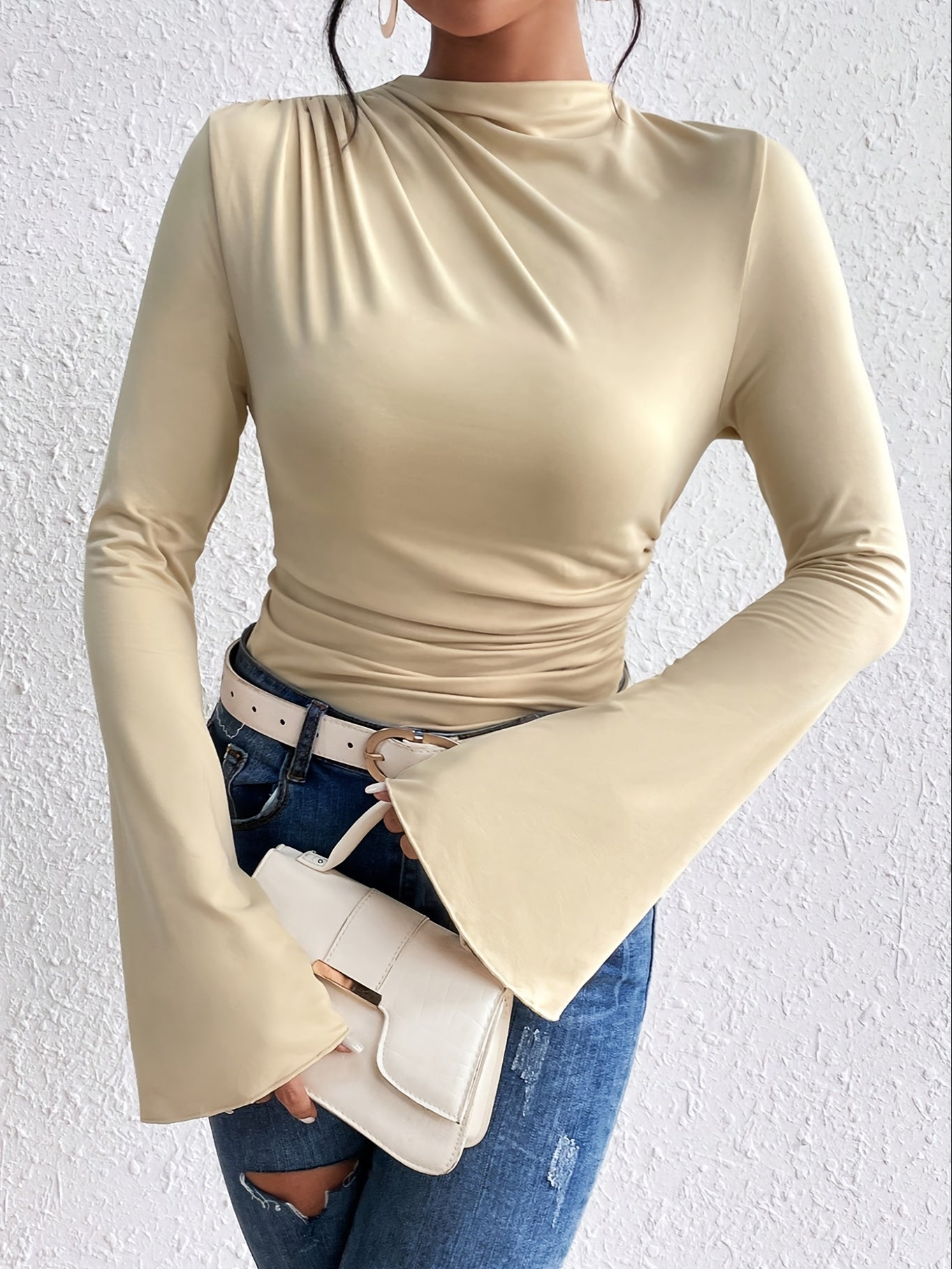 WL Atelier | Elegant Long-Sleeve Ruched Bust Top
