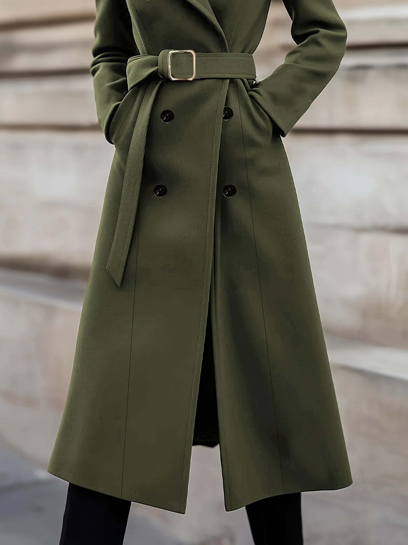 WL Atelier | Elegant Double-Breasted Belted Coat
