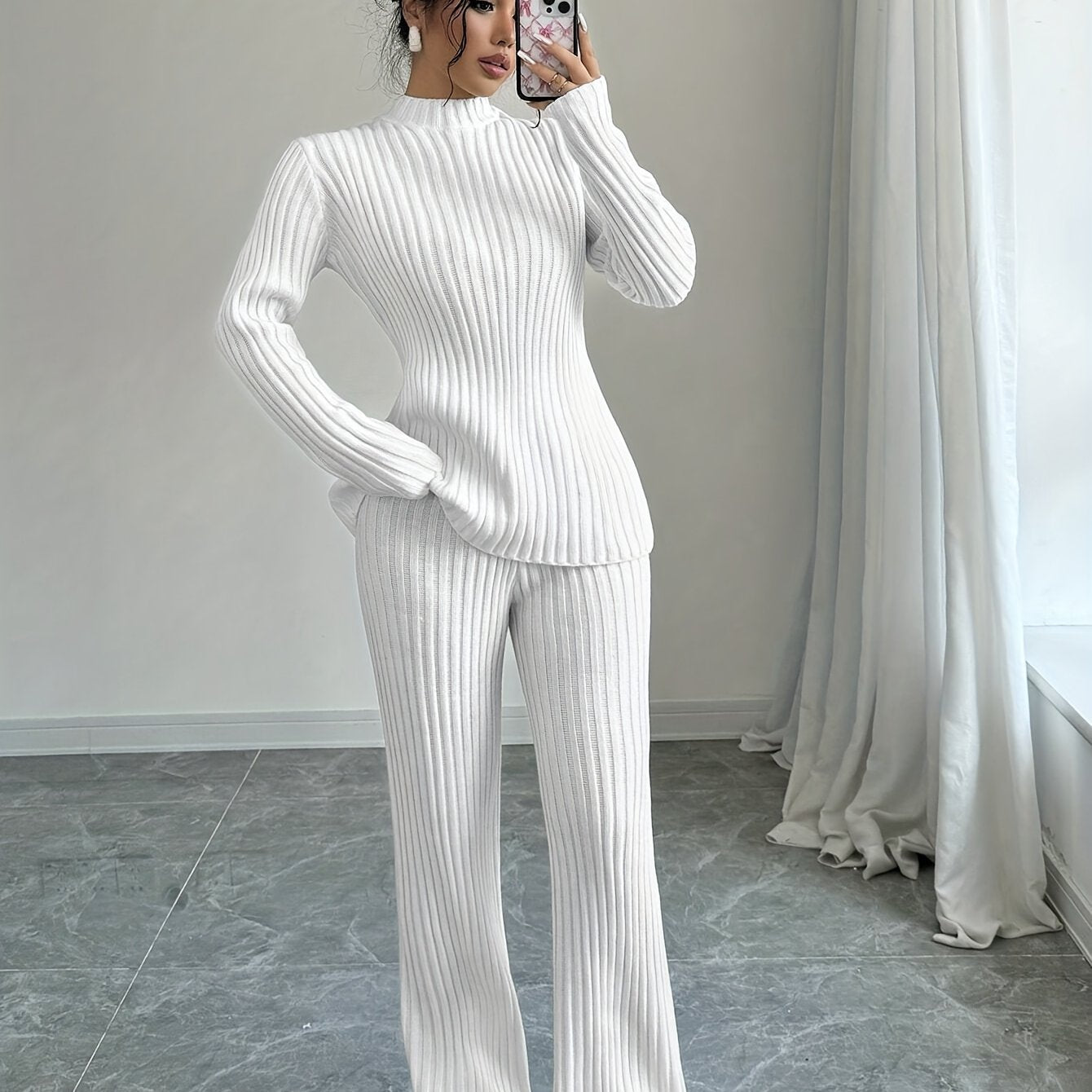 WL Atelier | Elegant Autumn/Winter Long-Sleeve & Pants Two-Piece Set