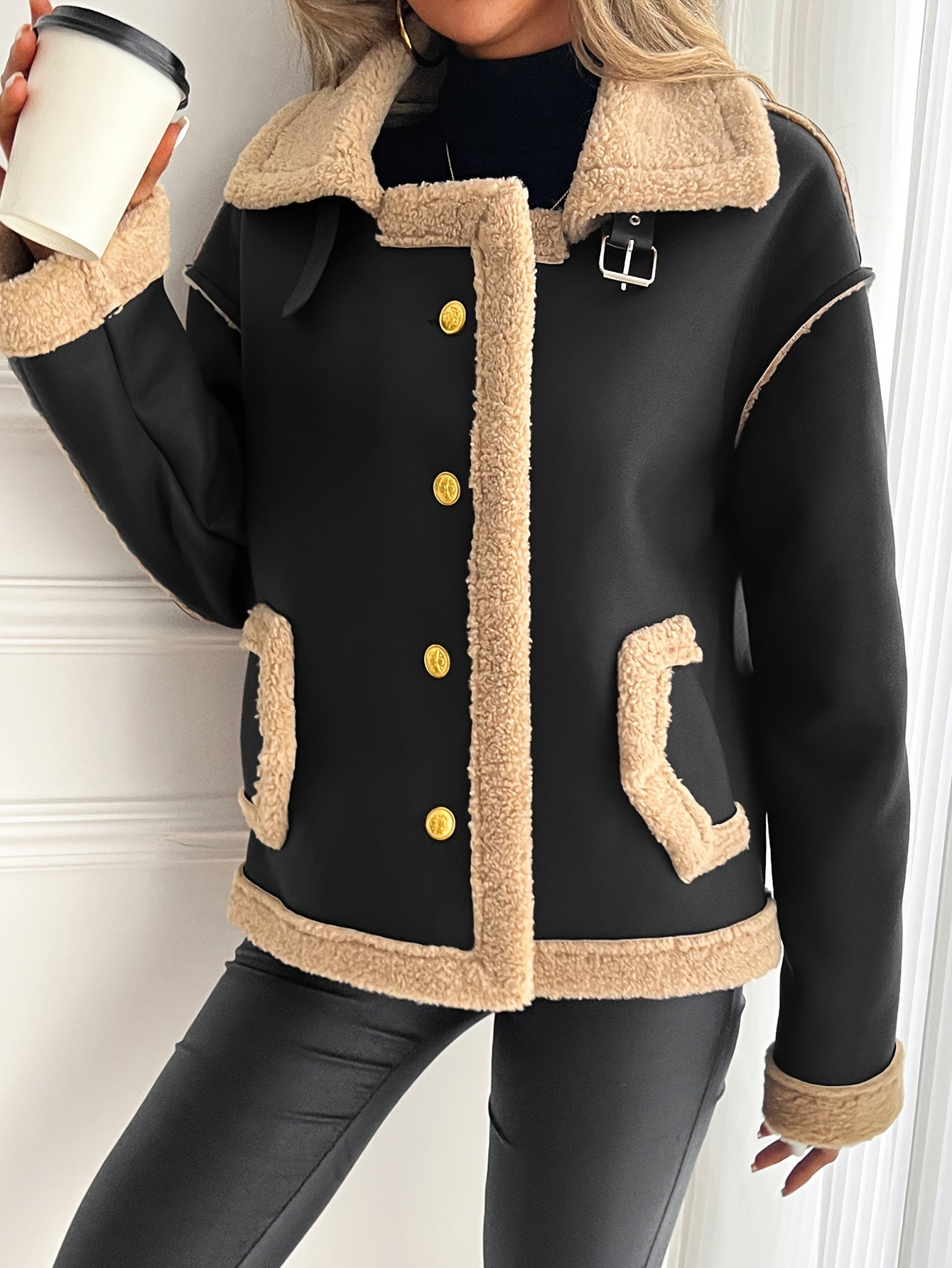 WL Atelier | Elegant Faux Fur-Lined Motorcycle Jacket