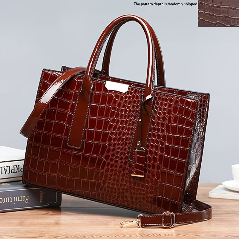 WL Atelier | Large Capacity Crocodile Pattern Tote Bag