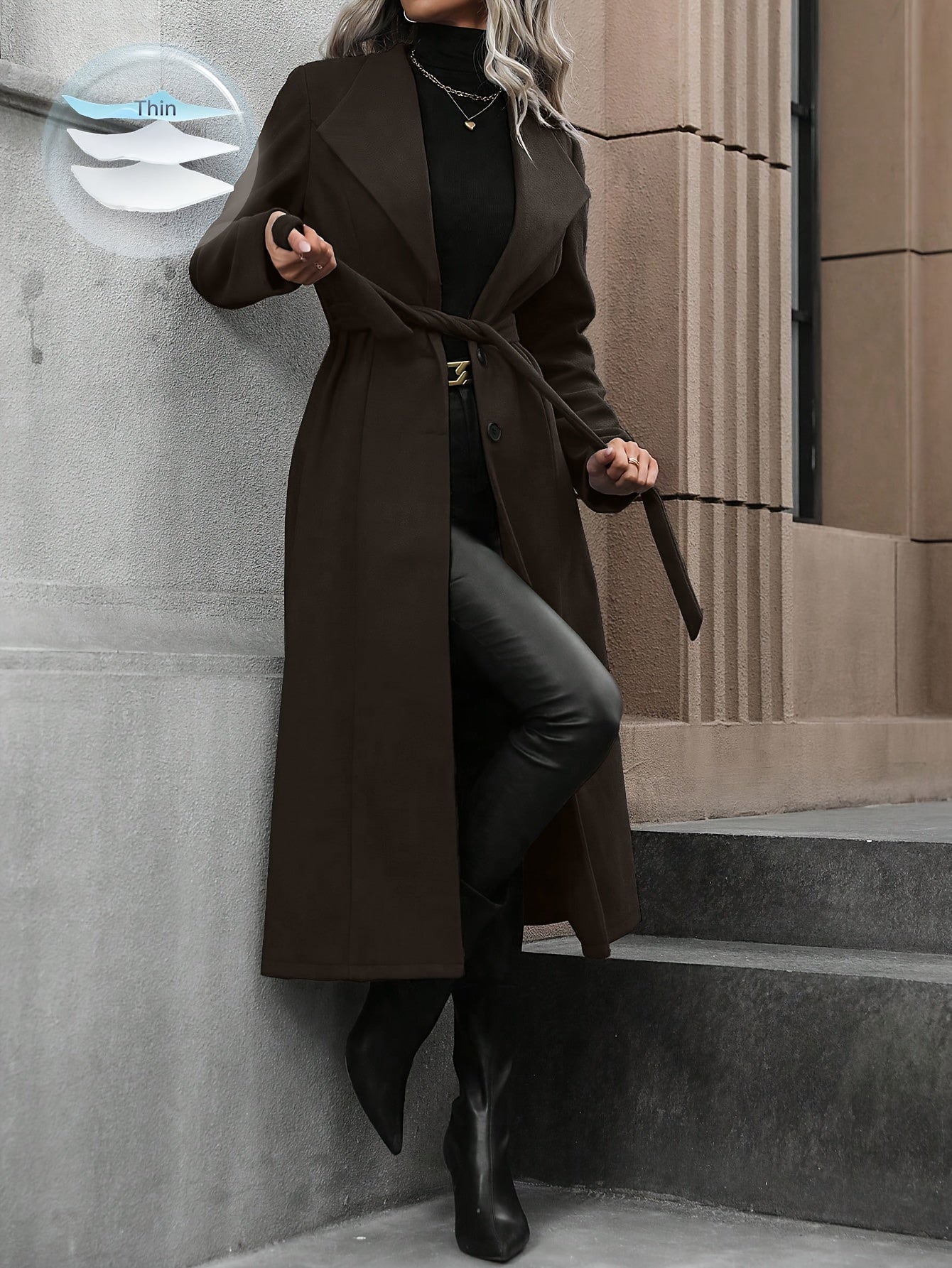 WL Atelier | Autumn/Winter Belted Fleece Coat with Large Lapels