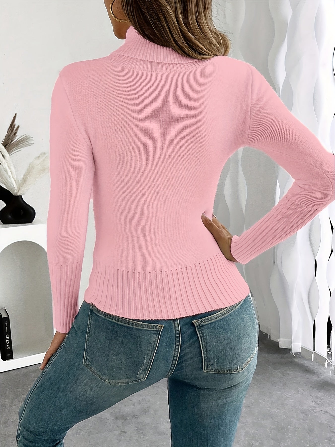 WL Atelier | Cozy Pink High-Neck Fleece-Lined Sweater