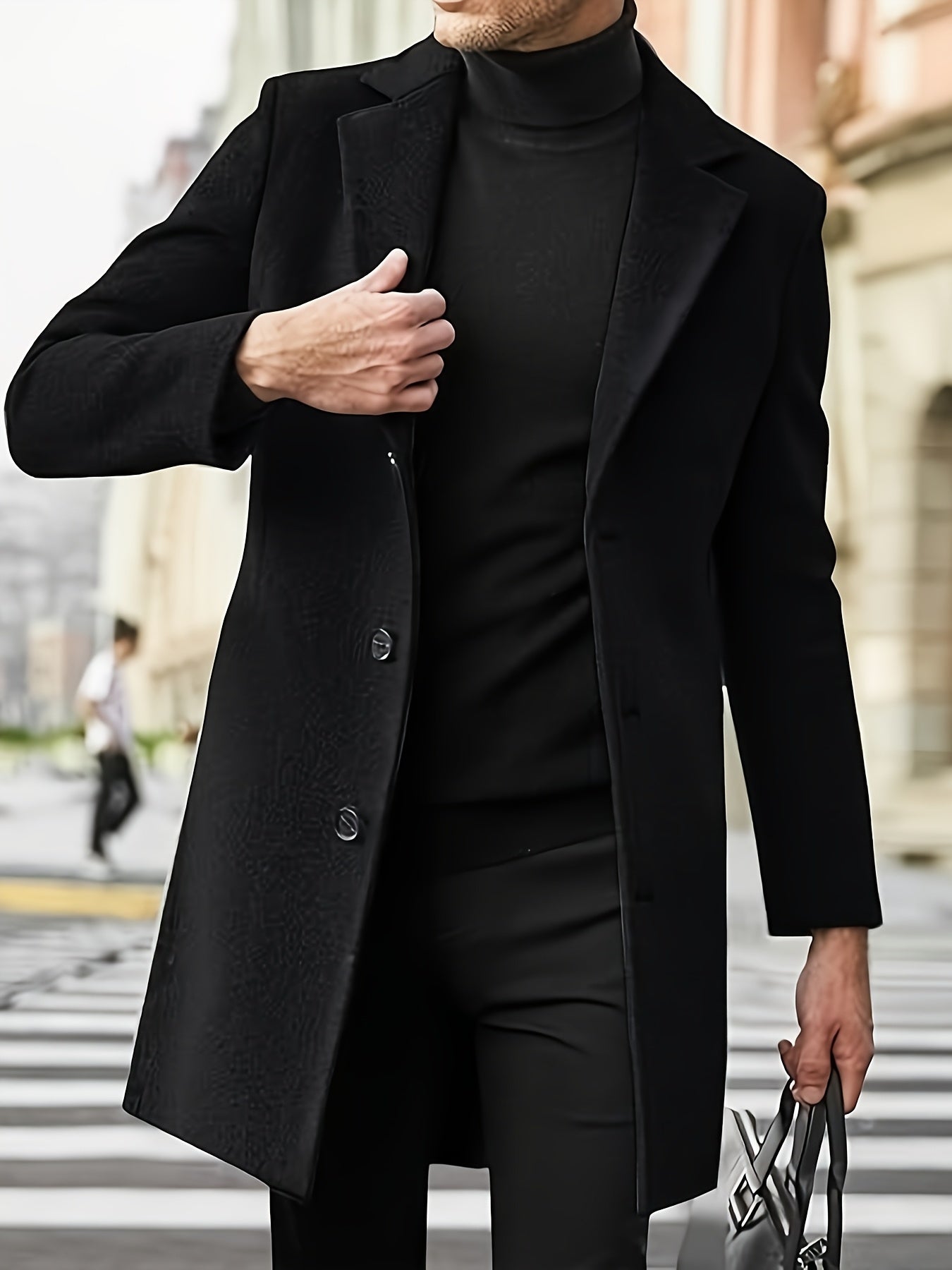 WL Atelier Men | Black Single-Breasted Trench Coat
