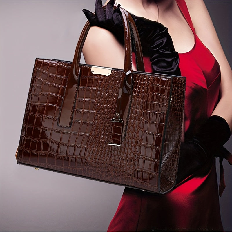 WL Atelier | Large Capacity Crocodile Pattern Tote Bag