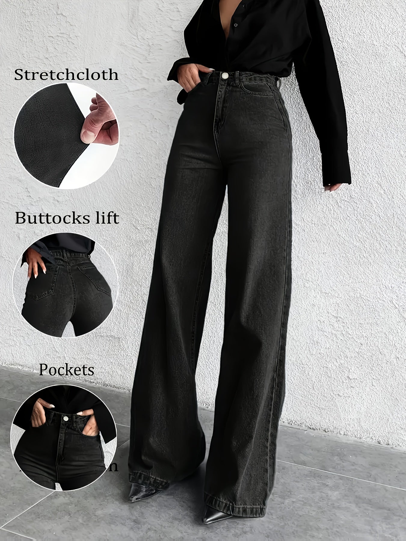 WL Atelier | Elegant High-Waisted Wide-Leg Bell-Bottom Jeans
