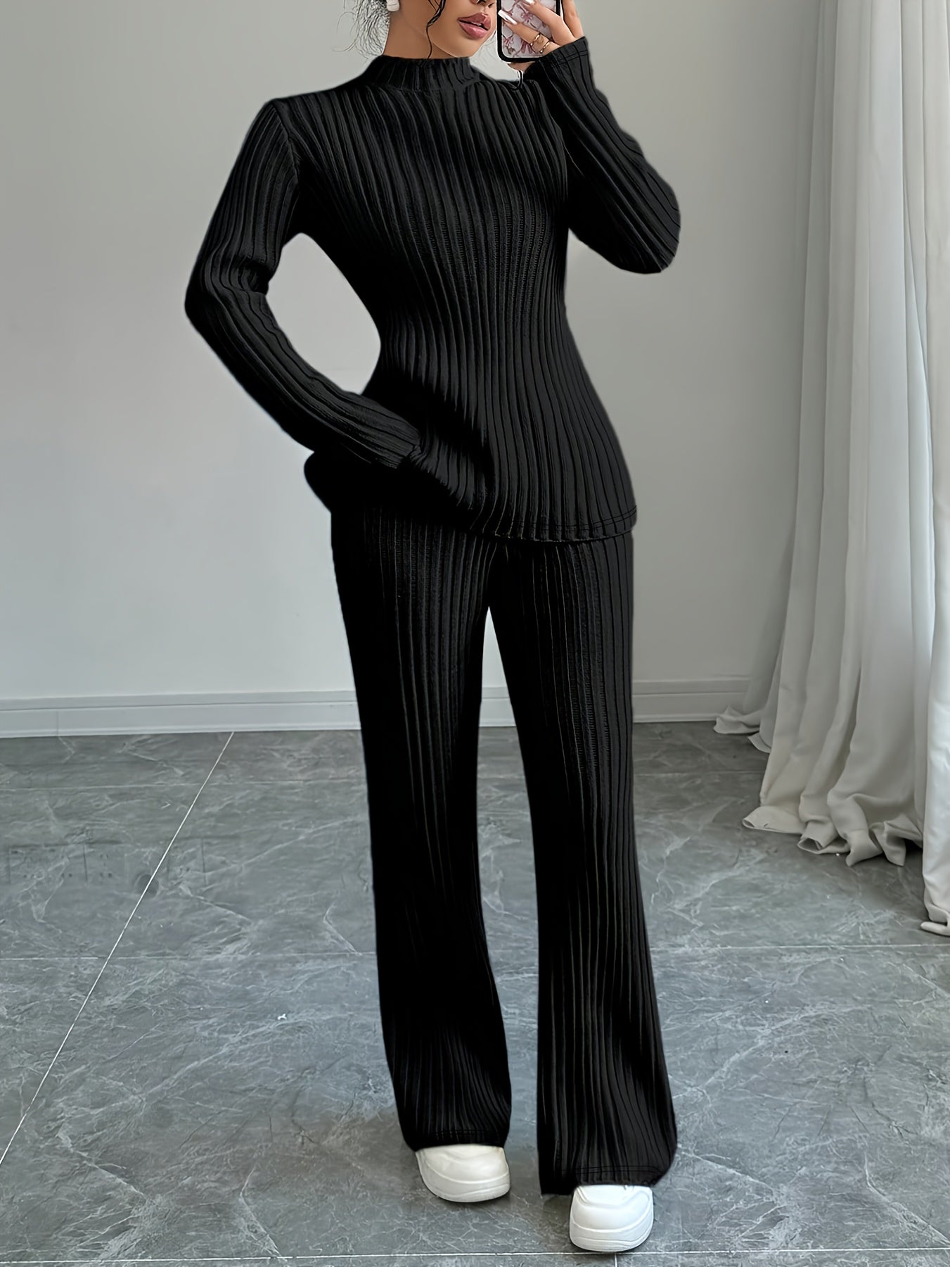 WL Atelier | Elegant Autumn/Winter Long-Sleeve & Pants Two-Piece Set
