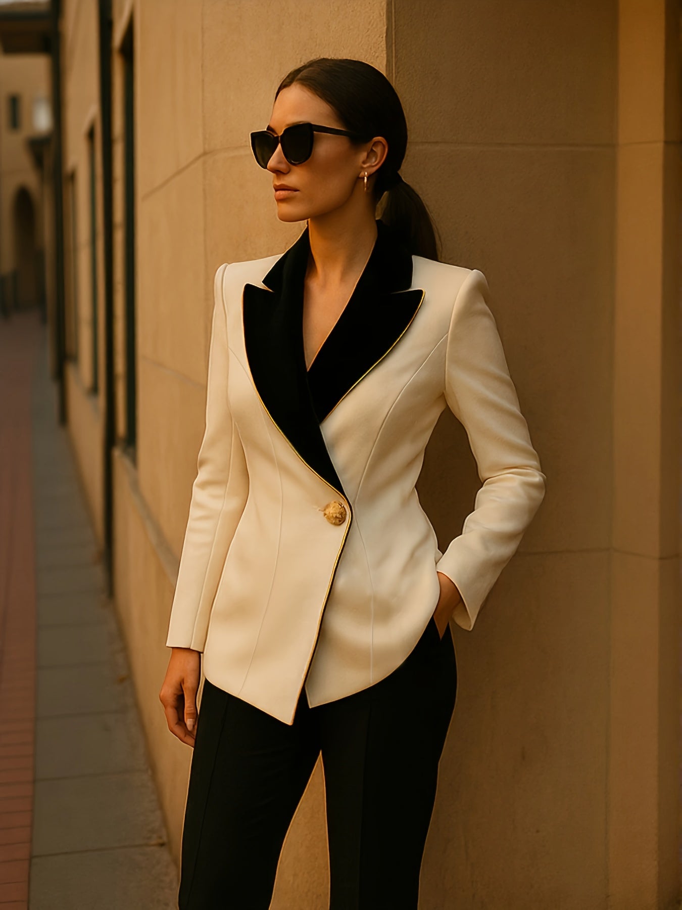 WL Atelier | Premium Two-Piece Suit with Golden-Trimmed Jacket & Pants