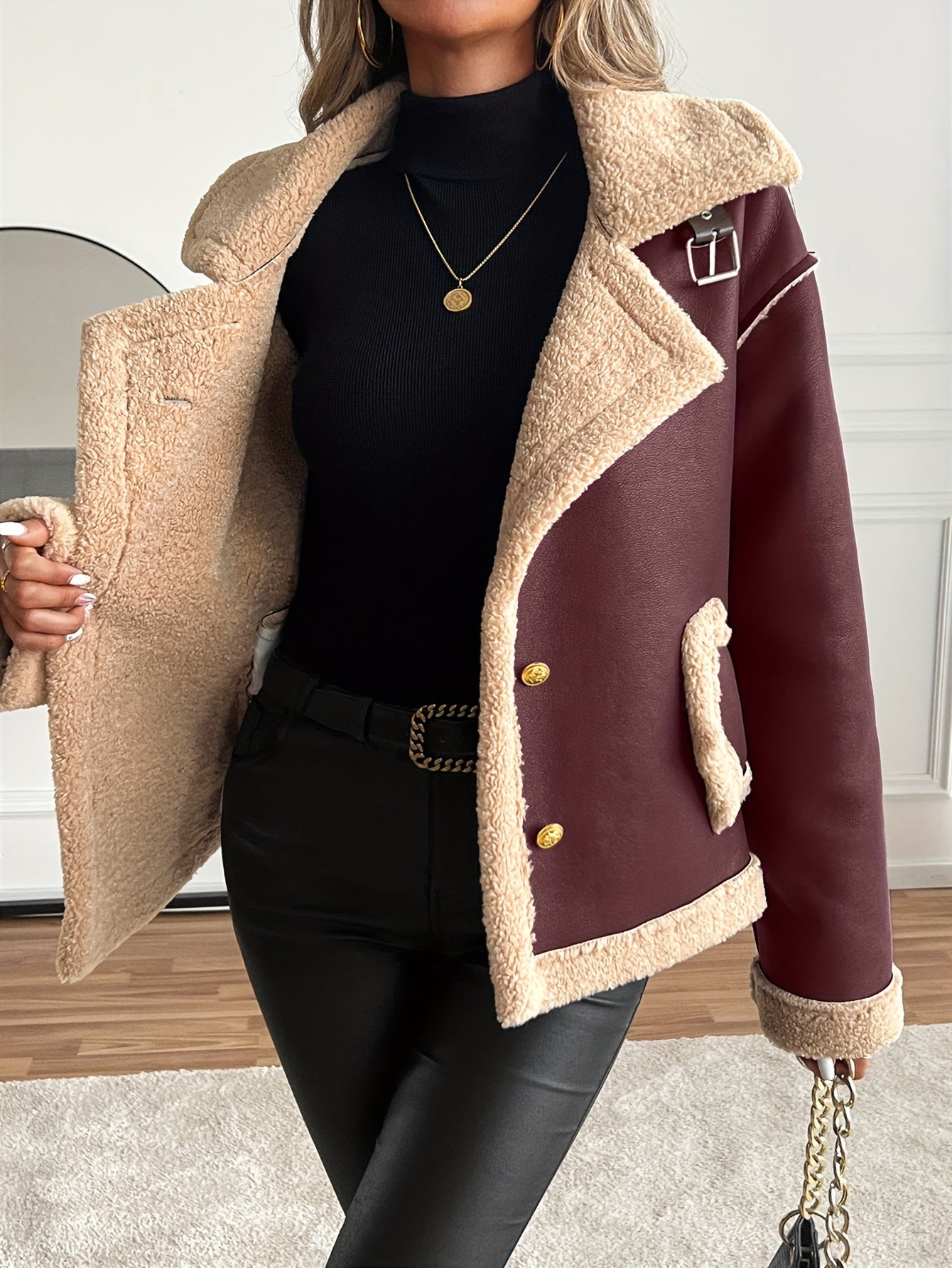WL Atelier | Elegant Faux Fur-Lined Motorcycle Jacket