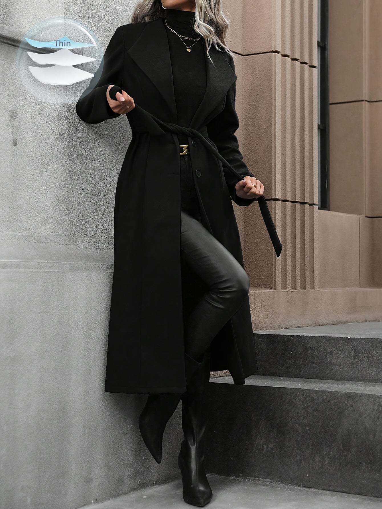 WL Atelier | Autumn/Winter Belted Fleece Coat with Large Lapels