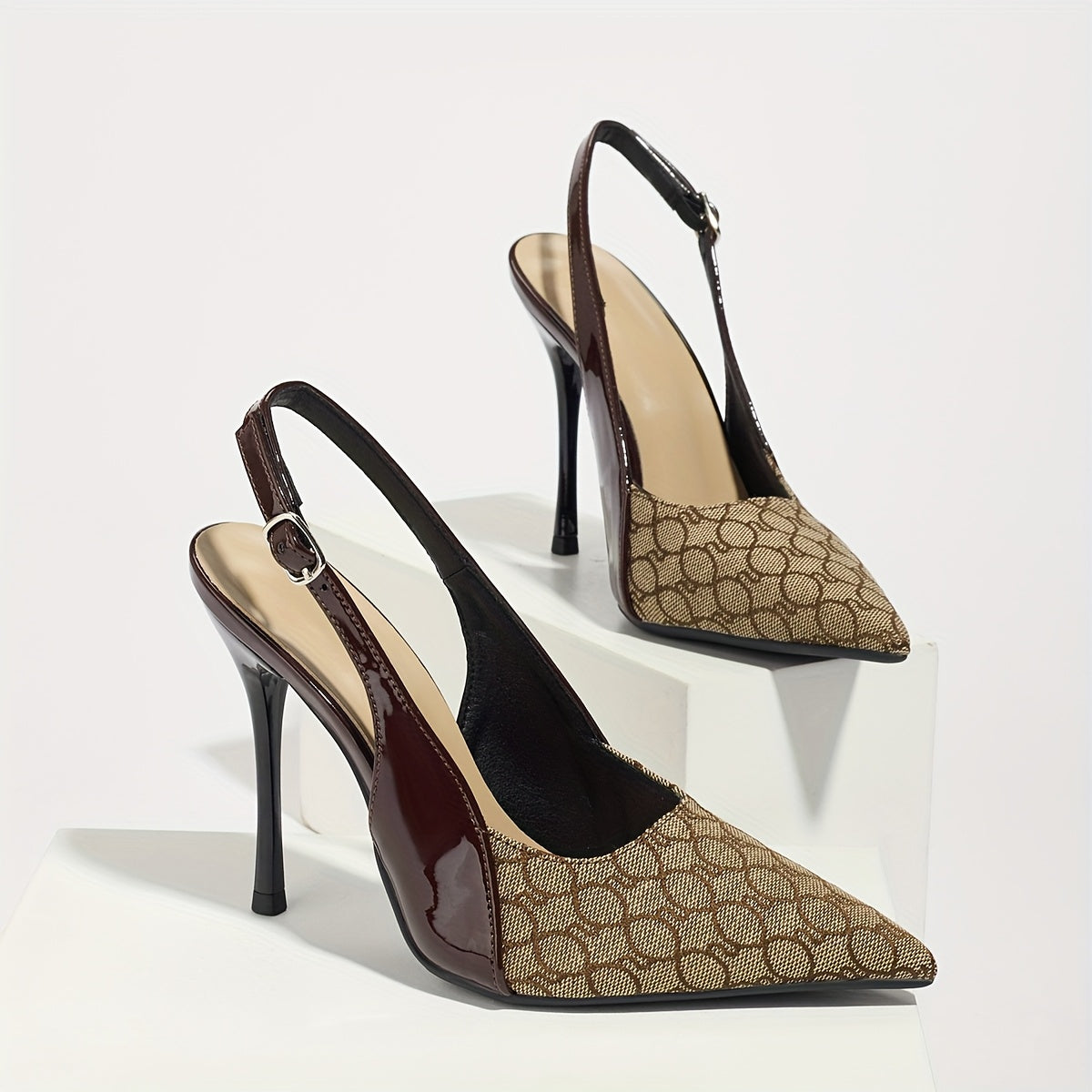 WL Atelier | Elegant Pointed-Toe Stiletto Sandals with Buckle Strap
