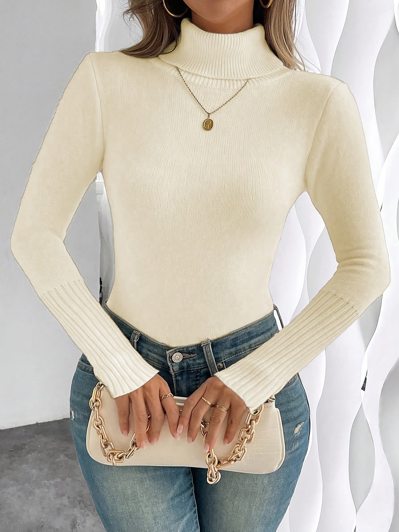 WL Atelier | Cozy Pink High-Neck Fleece-Lined Sweater