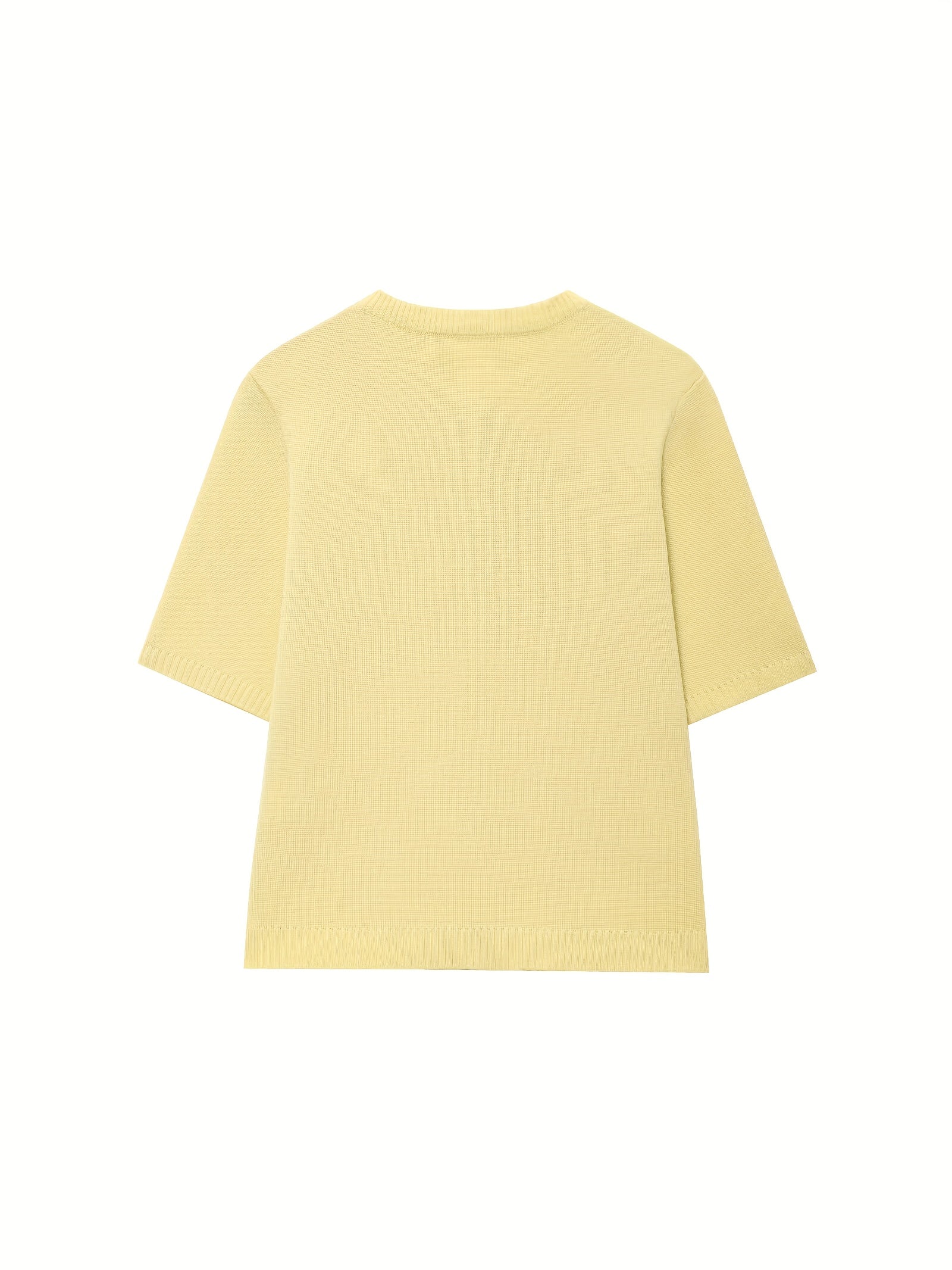 WL Atelier | Yellow Short-Sleeve Button-Front Knit Top