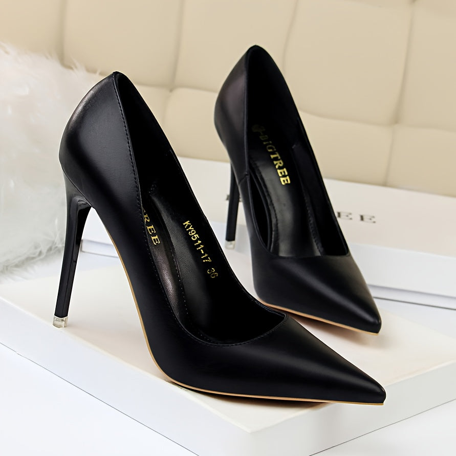 WL Atelier | Black Ultra-High Pointed-Toe Stiletto Heels