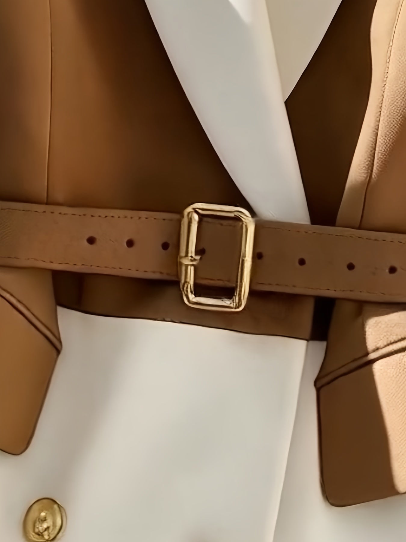 WL Atelier | Elegant White & Beige Color Block Sleeveless Blazer Vest