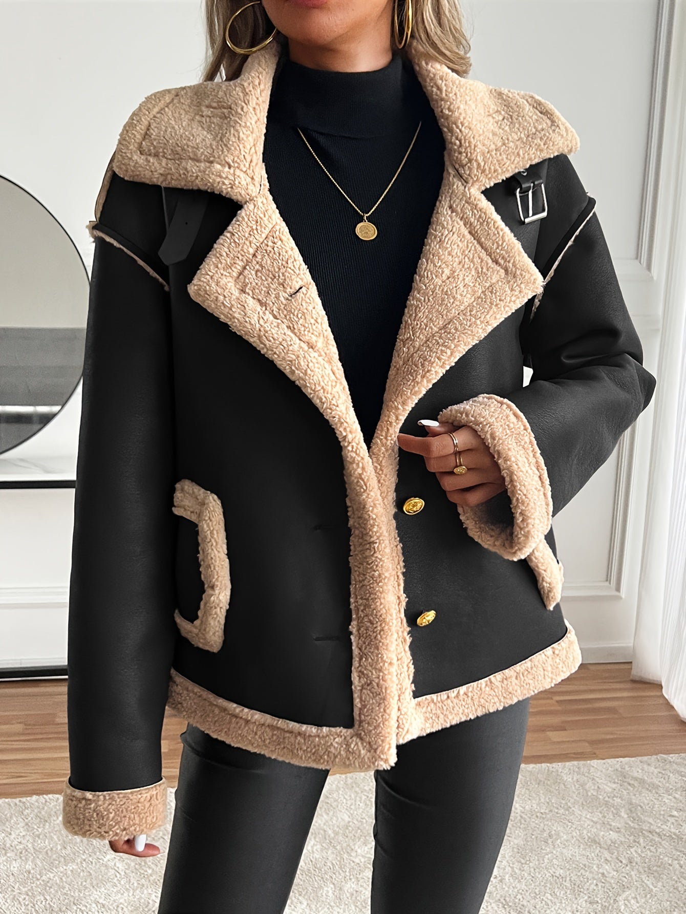 WL Atelier | Elegant Faux Fur-Lined Motorcycle Jacket