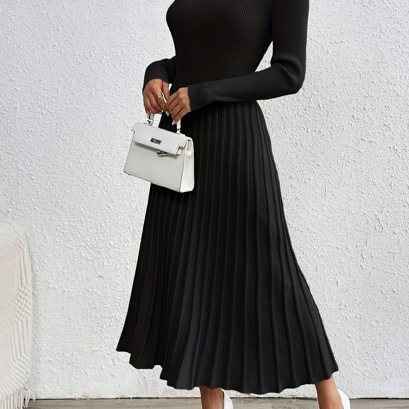 WL Atelier | Elegant High-Neck Long-Sleeve Dress