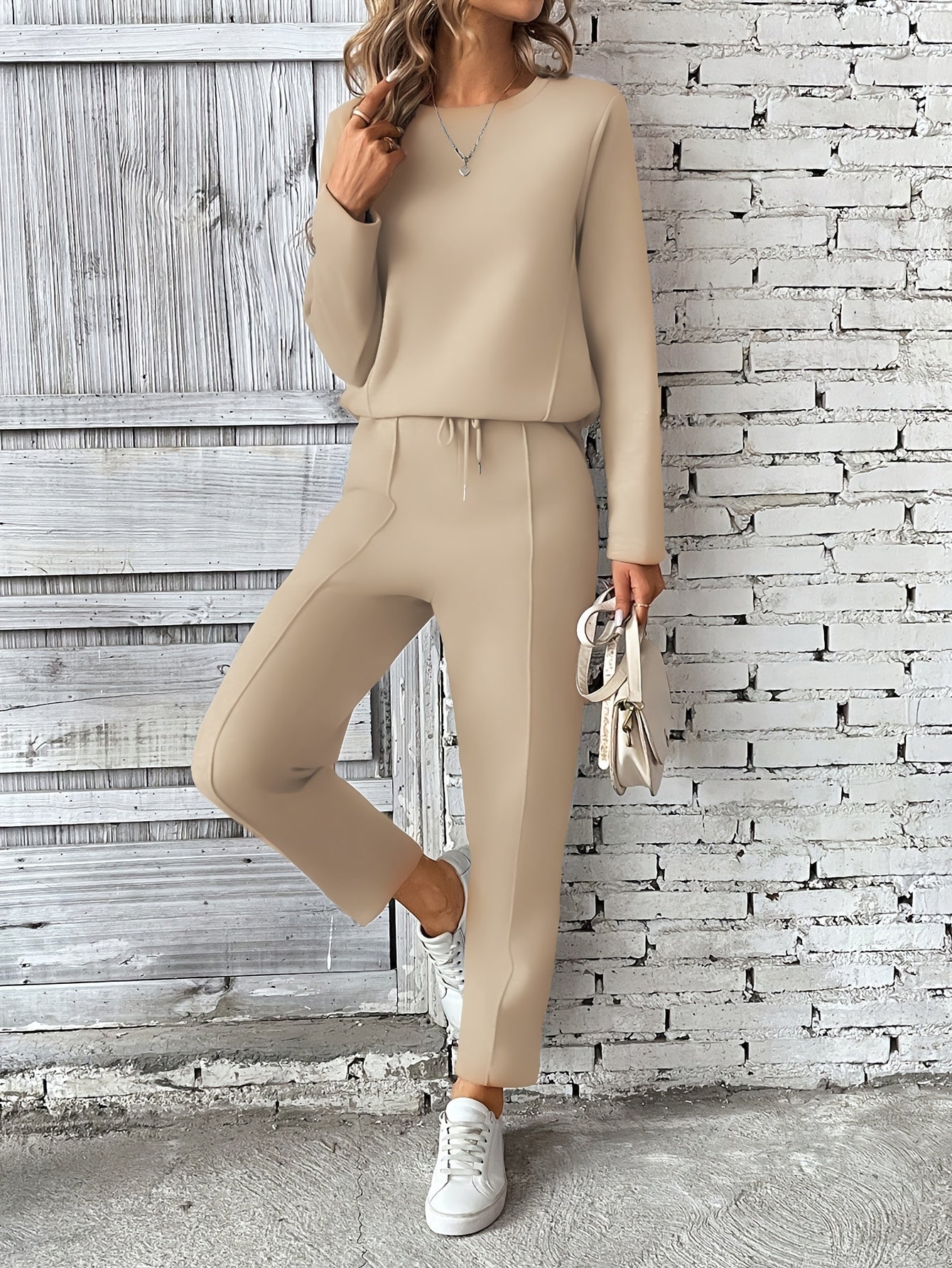 WL Atelier | Olive Green Solid Color Drawstring Pantsuit