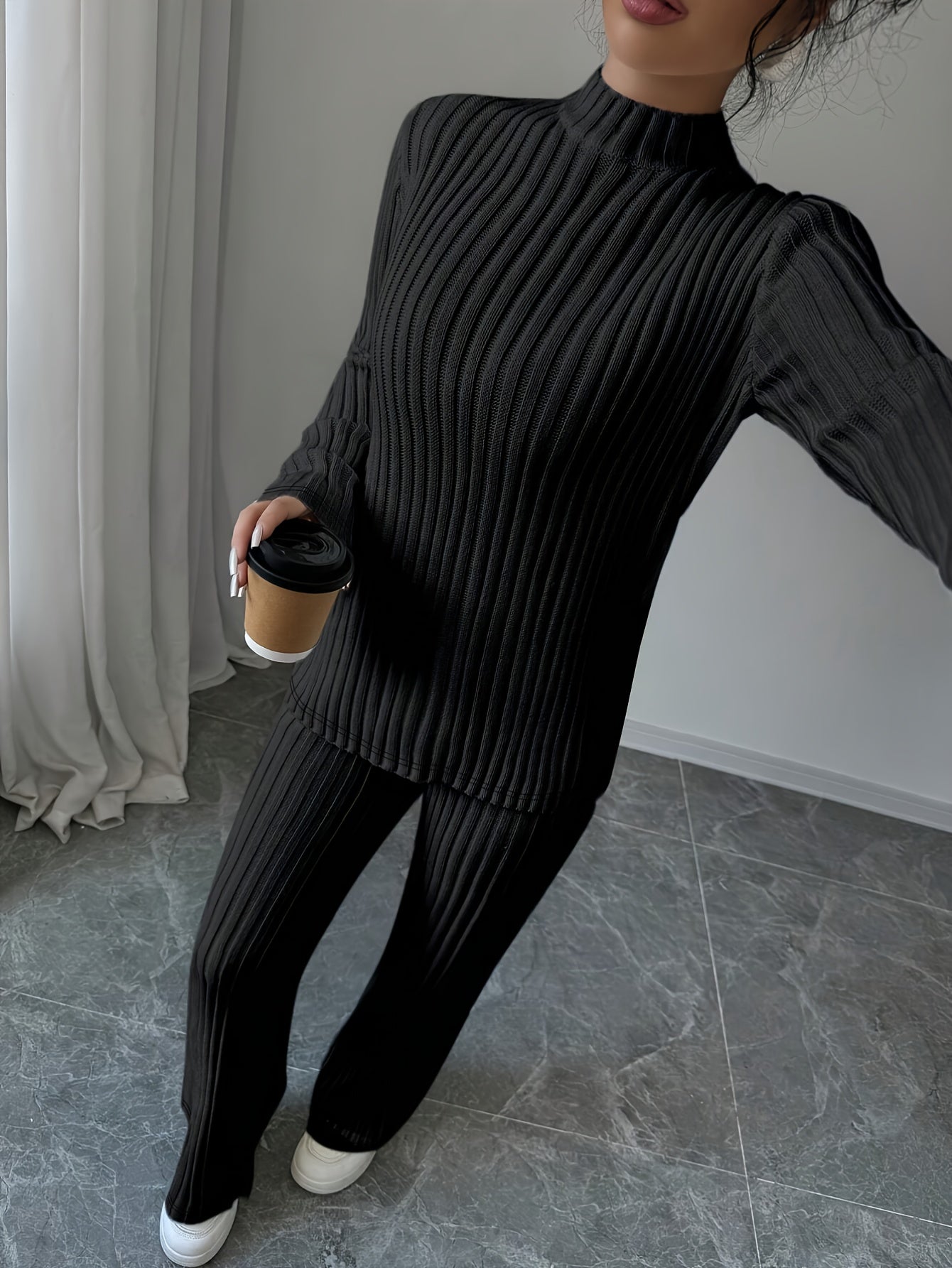 WL Atelier | Elegant Autumn/Winter Long-Sleeve & Pants Two-Piece Set