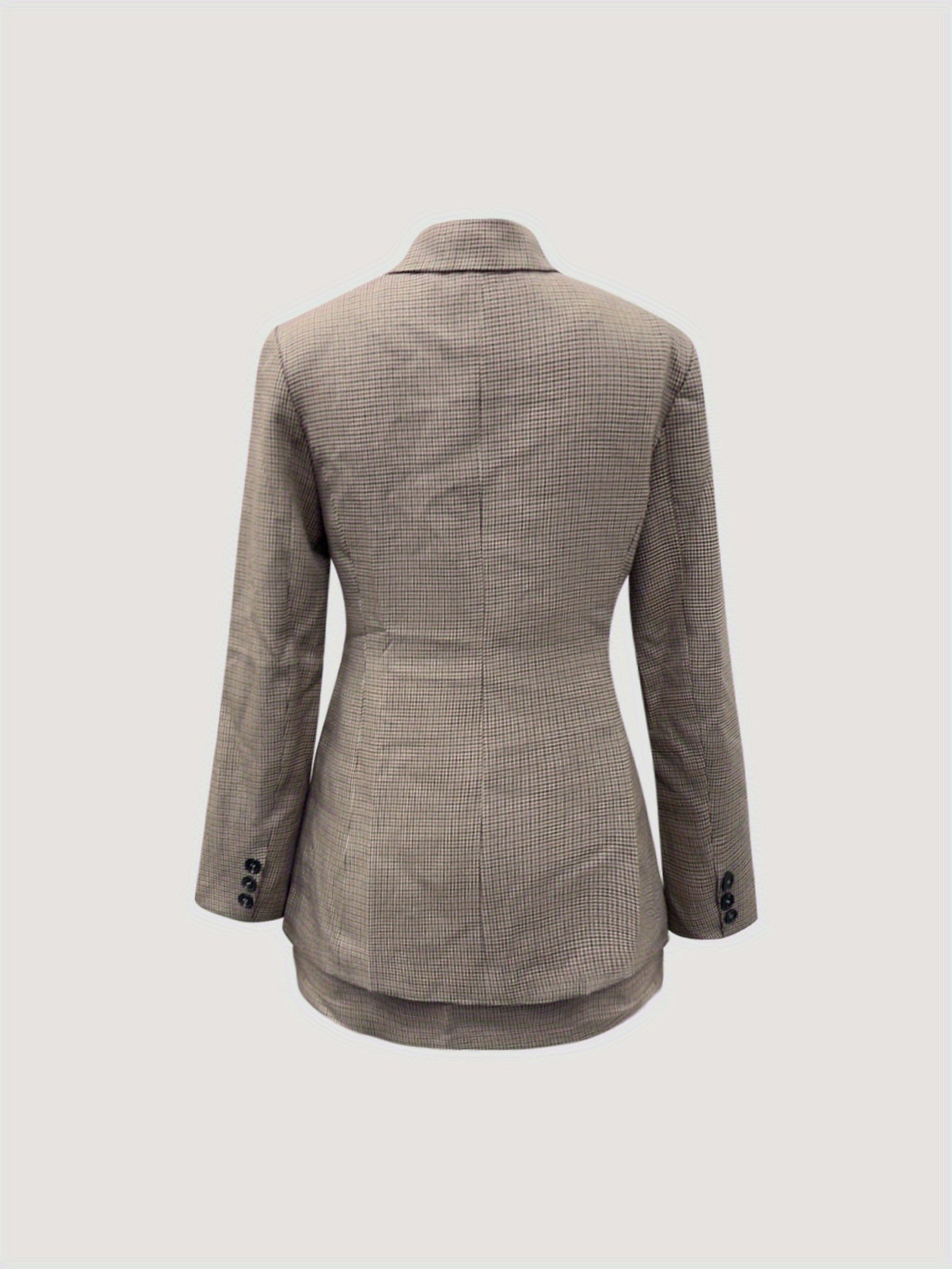 WL Atelier | Elegant Houndstooth Suit Jacket & A-Line Skirt Set