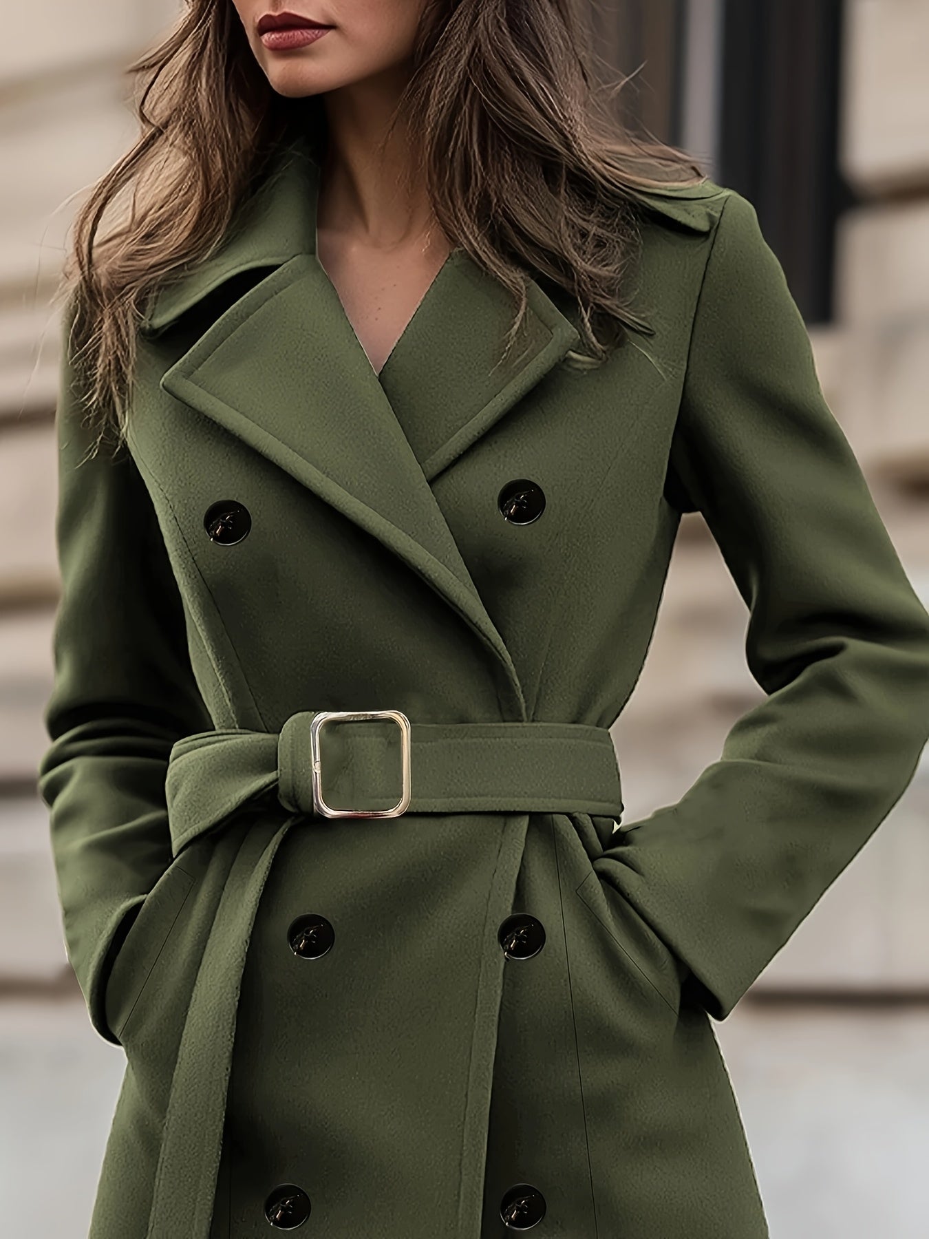 WL Atelier | Elegant Double-Breasted Belted Coat