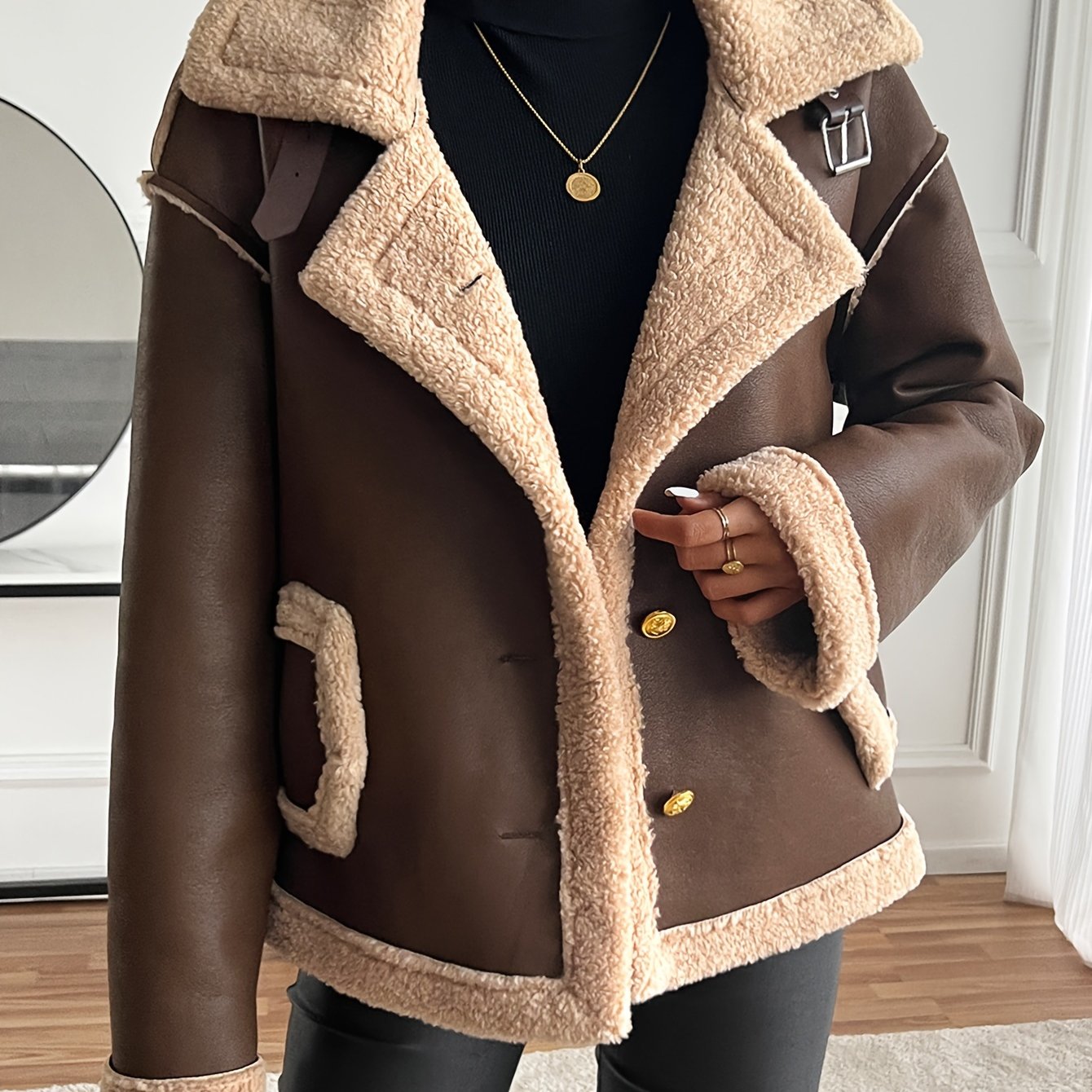 WL Atelier | Elegant Faux Fur-Lined Motorcycle Jacket