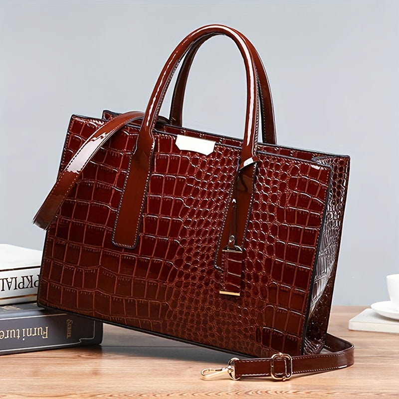 WL Atelier | Large Capacity Crocodile Pattern Tote Bag