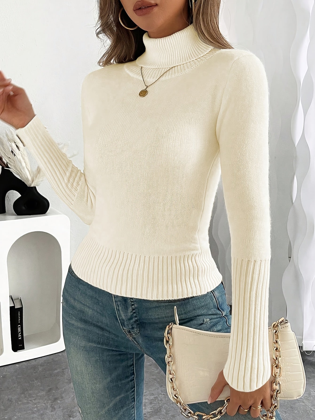 WL Atelier | Cozy Pink High-Neck Fleece-Lined Sweater