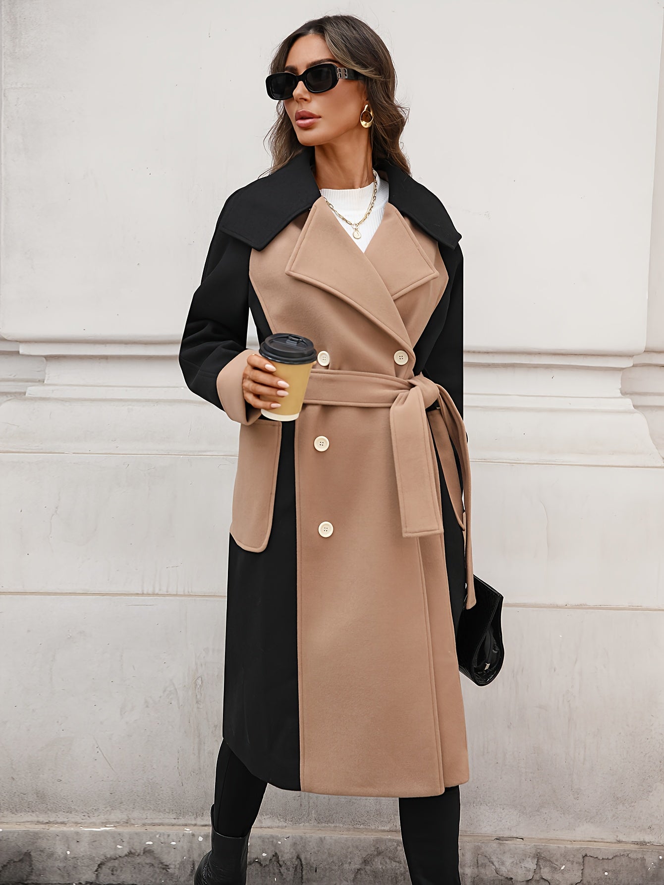 WL Atelier | Elegant Long Winter Coat with Belt