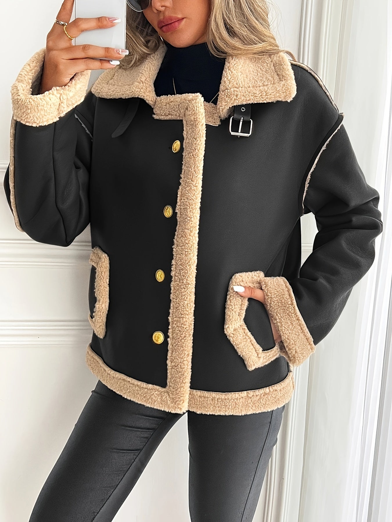 WL Atelier | Elegant Faux Fur-Lined Motorcycle Jacket