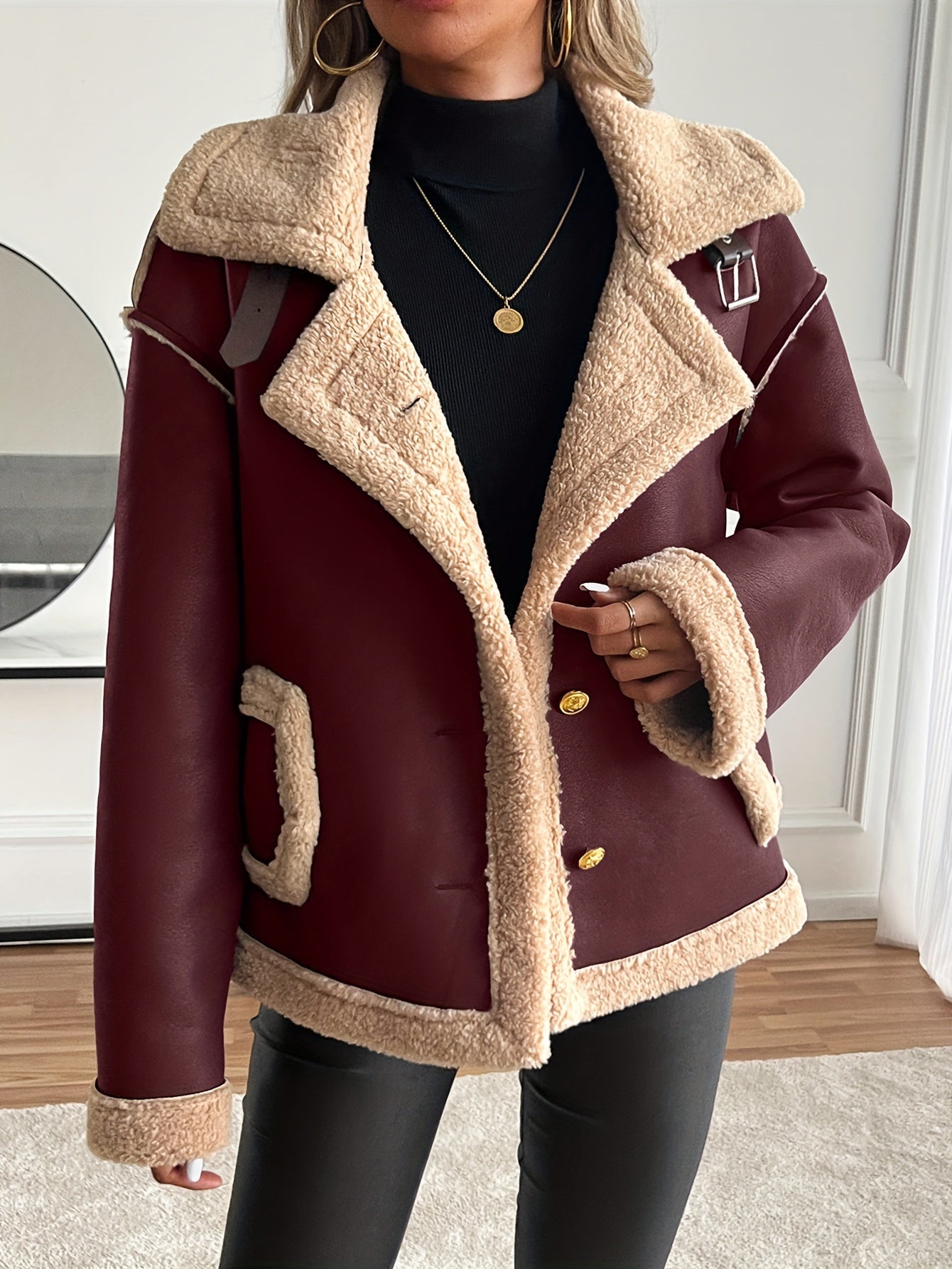WL Atelier | Elegant Faux Fur-Lined Motorcycle Jacket