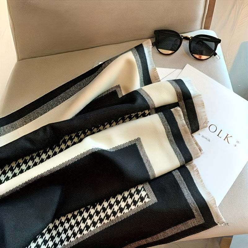 WL Atelier | Elegant Houndstooth Scarf Wrap