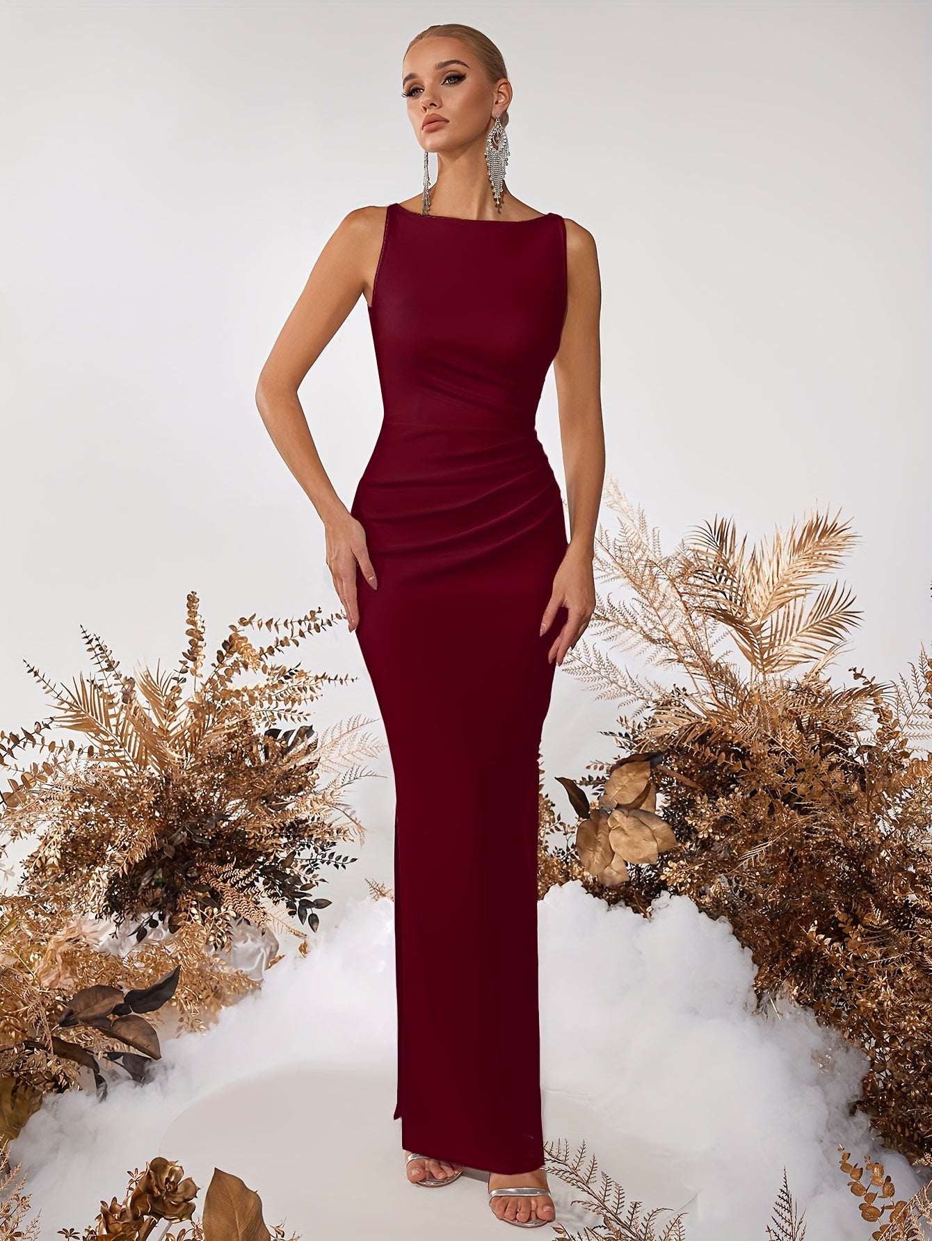 WL Atelier | Elegant One-Shoulder Slit Evening Dress