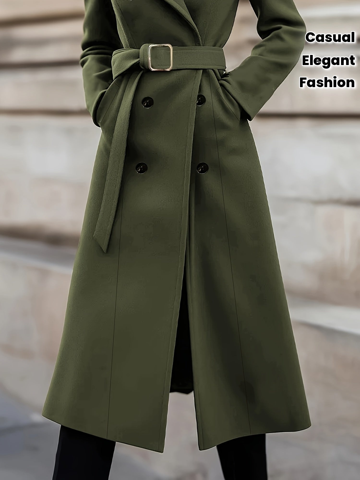 WL Atelier | Elegant Double-Breasted Belted Coat