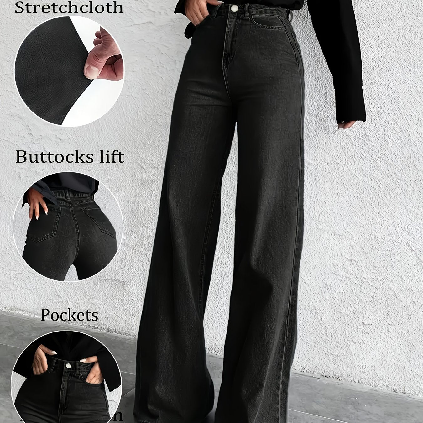 WL Atelier | Elegant High-Waisted Wide-Leg Bell-Bottom Jeans